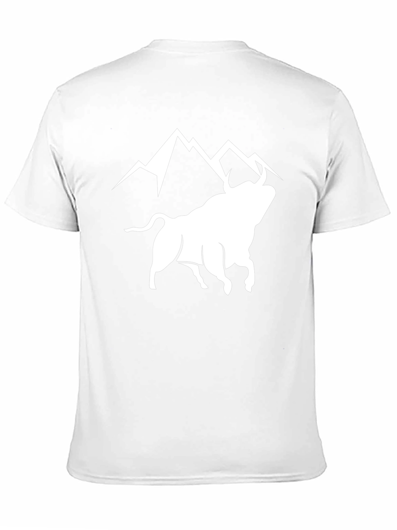 Bull & Mountain Graphic Tee - Stylish Black T-Shirt