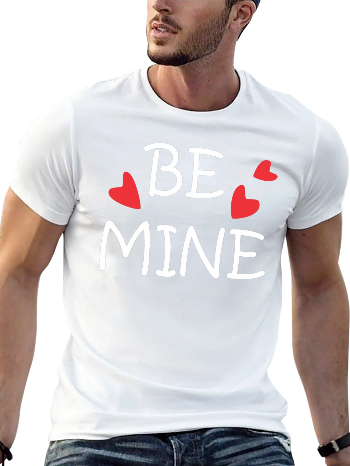 Be Mine Valentines Day Graphic Tee - Black Cotton