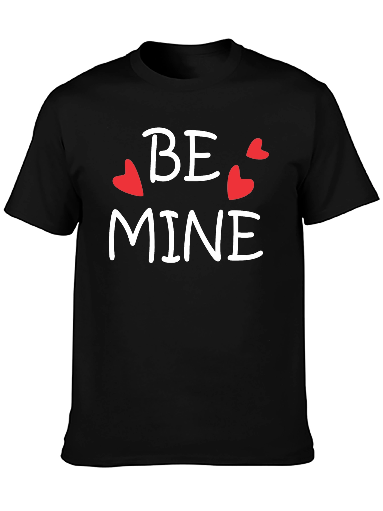 Be Mine Valentines Day Graphic Tee - Black Cotton