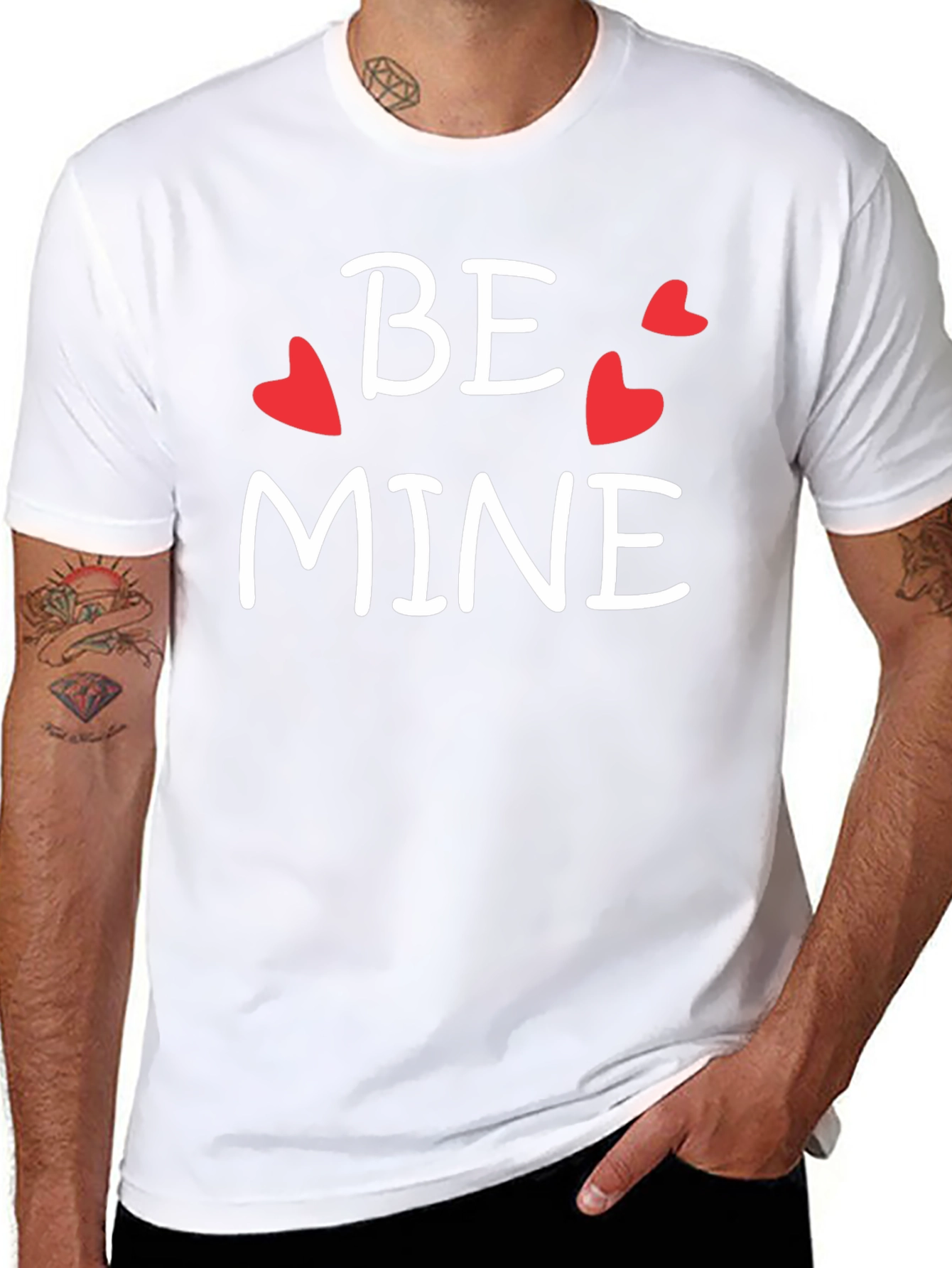 Be Mine Valentines Day Graphic Tee - Black Cotton