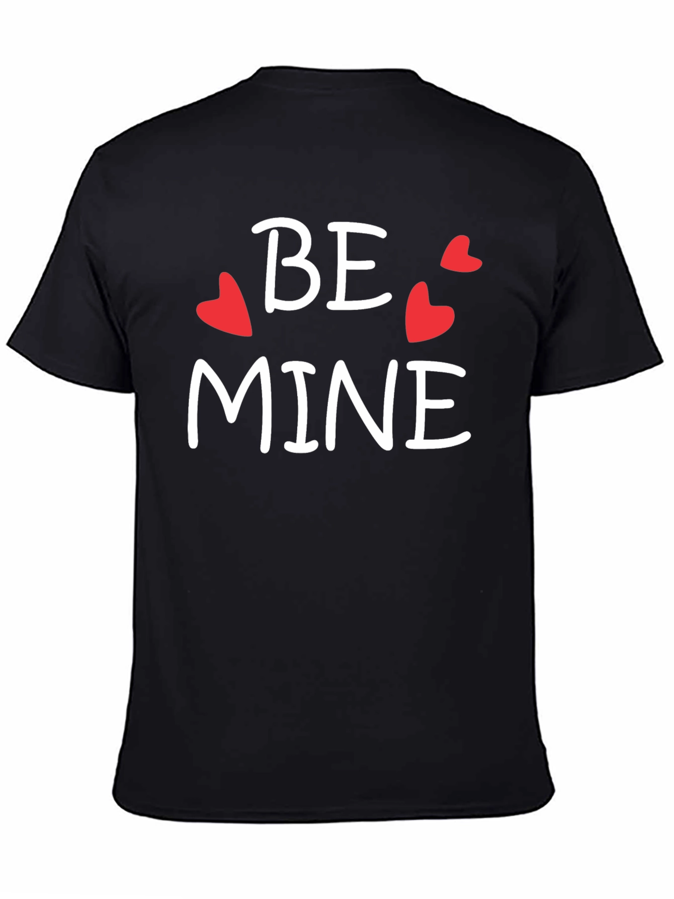 Be Mine Valentines Day Graphic Tee - Black Cotton
