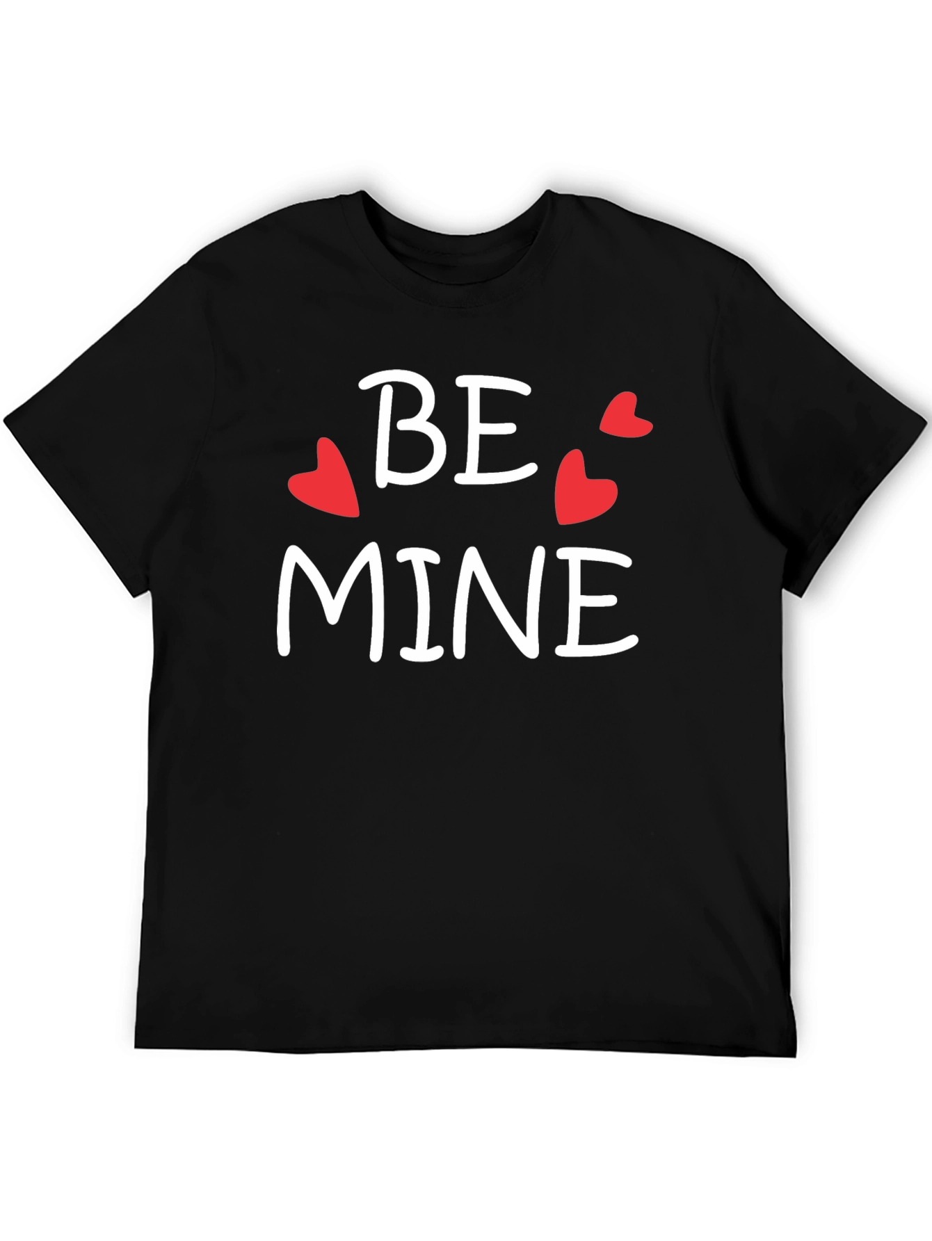 Be Mine Valentines Day Graphic Tee - Black Cotton