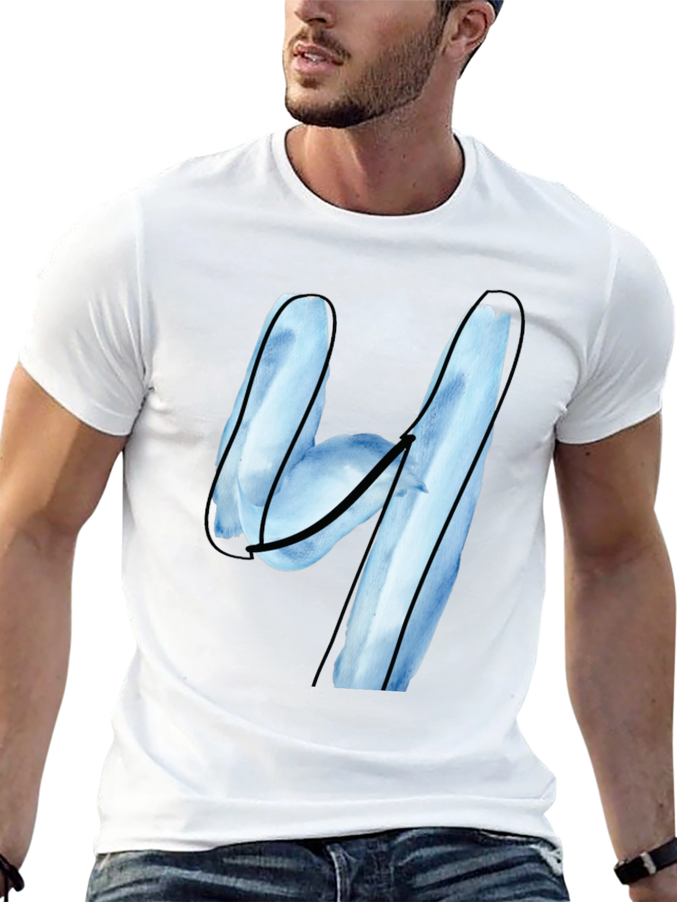 Abstract Number Four Graphic T-Shirt