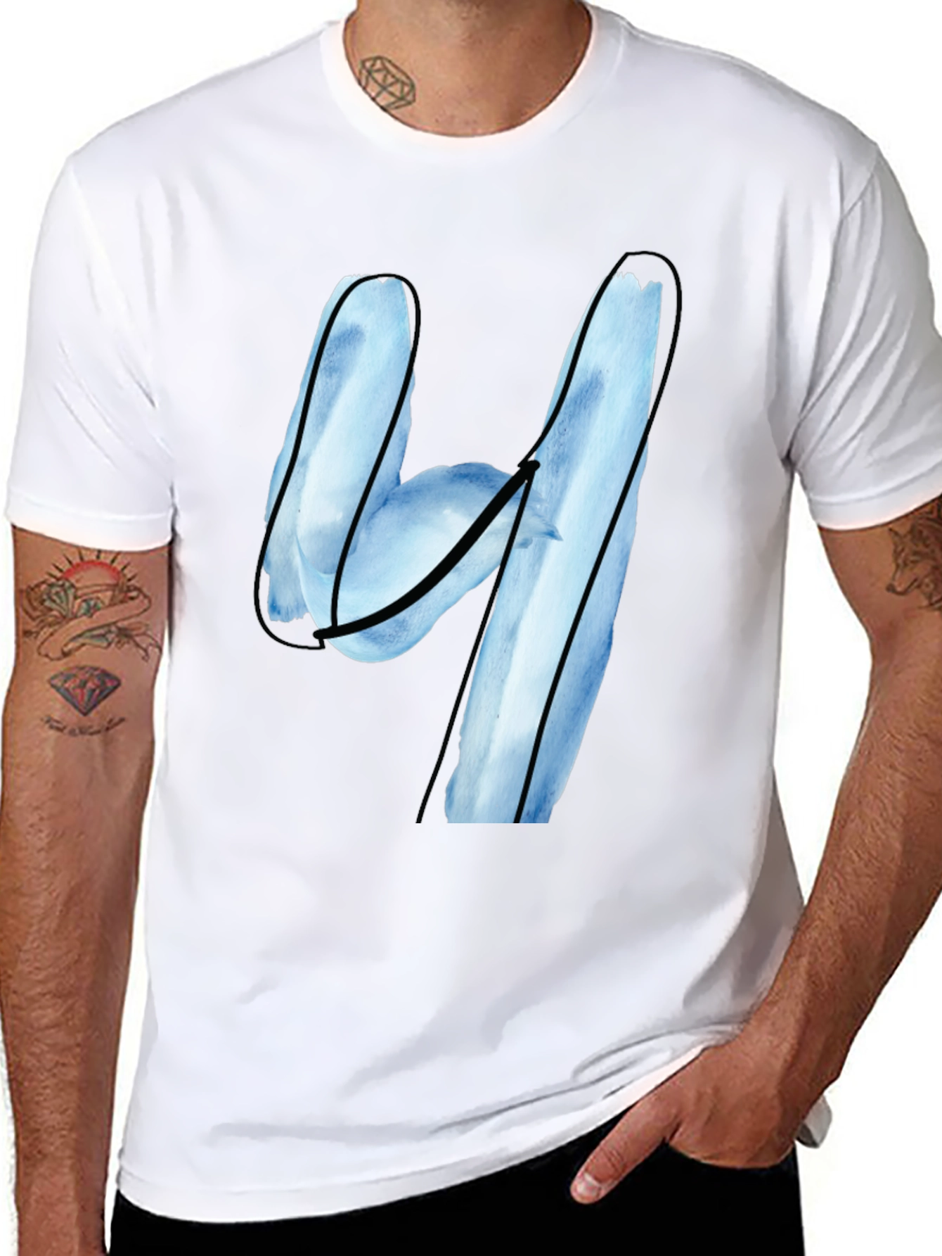 Abstract Number Four Graphic T-Shirt