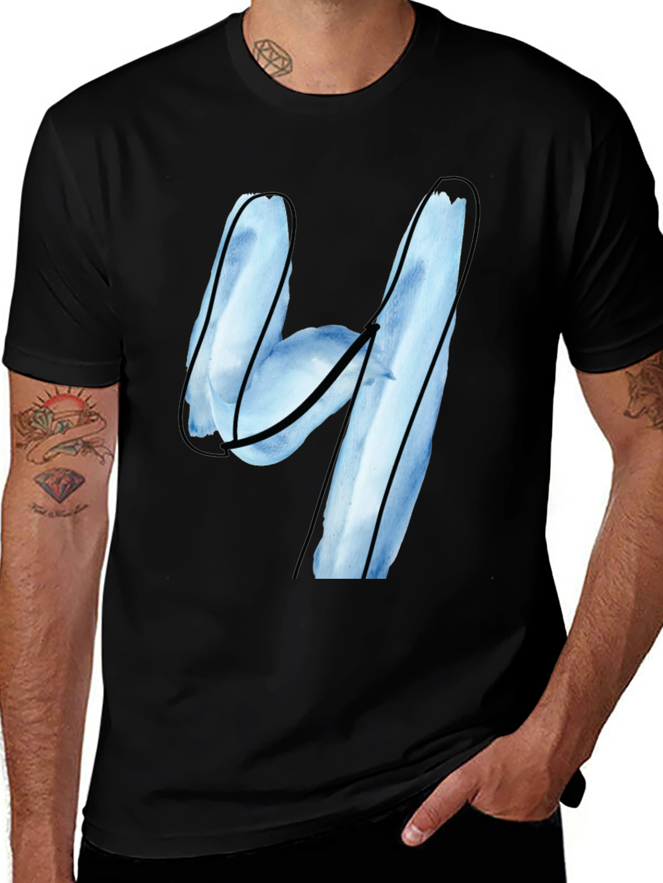 Abstract Number Four Graphic T-Shirt