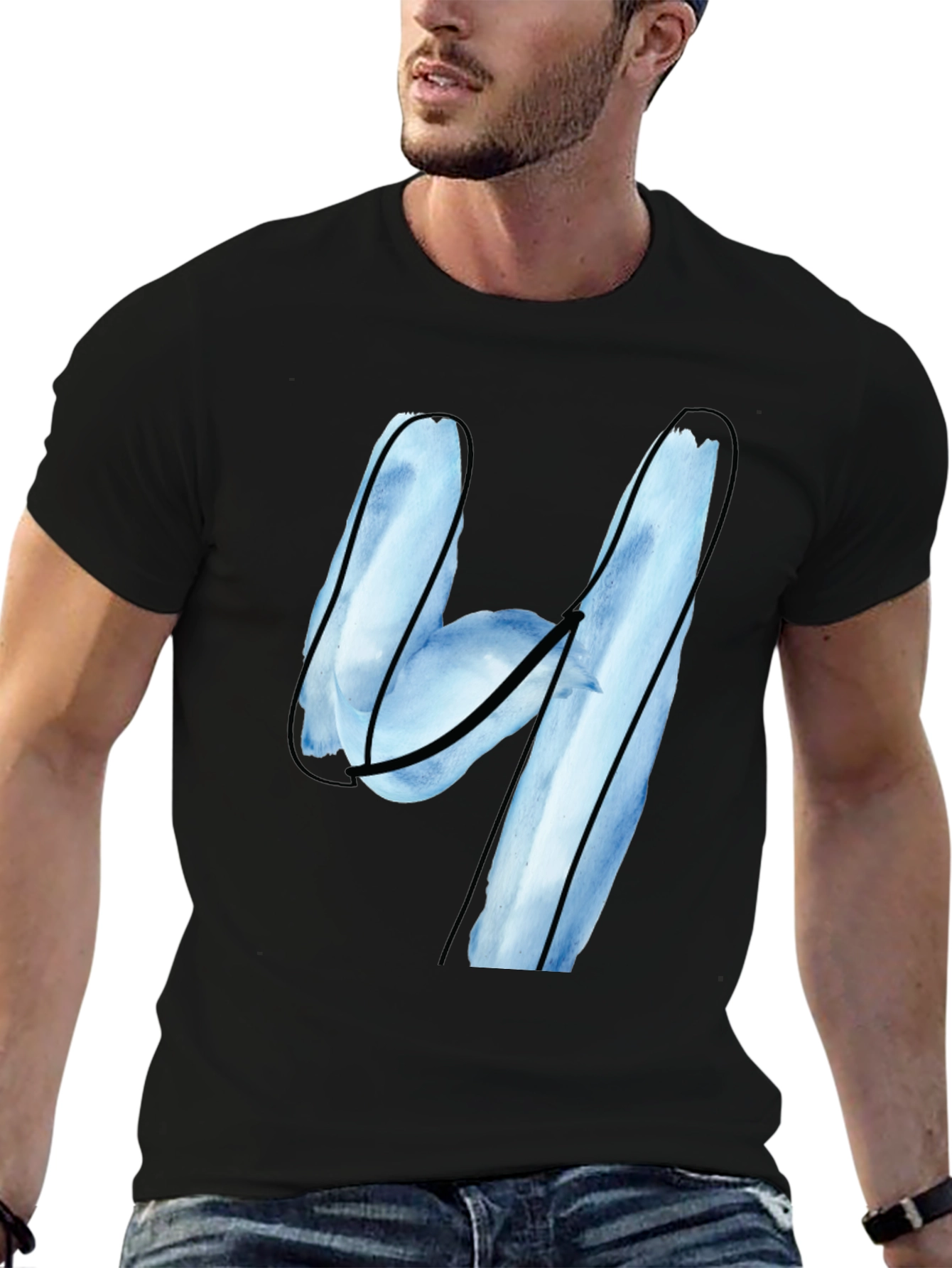 Abstract Number Four Graphic T-Shirt