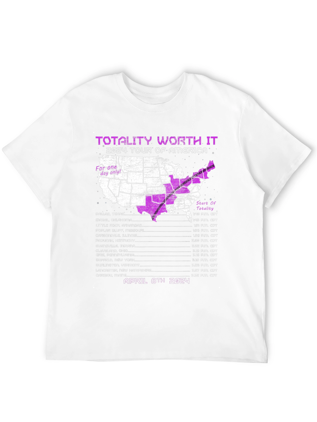 Totality Worth It 2024 Eclipse Tour T-Shirt