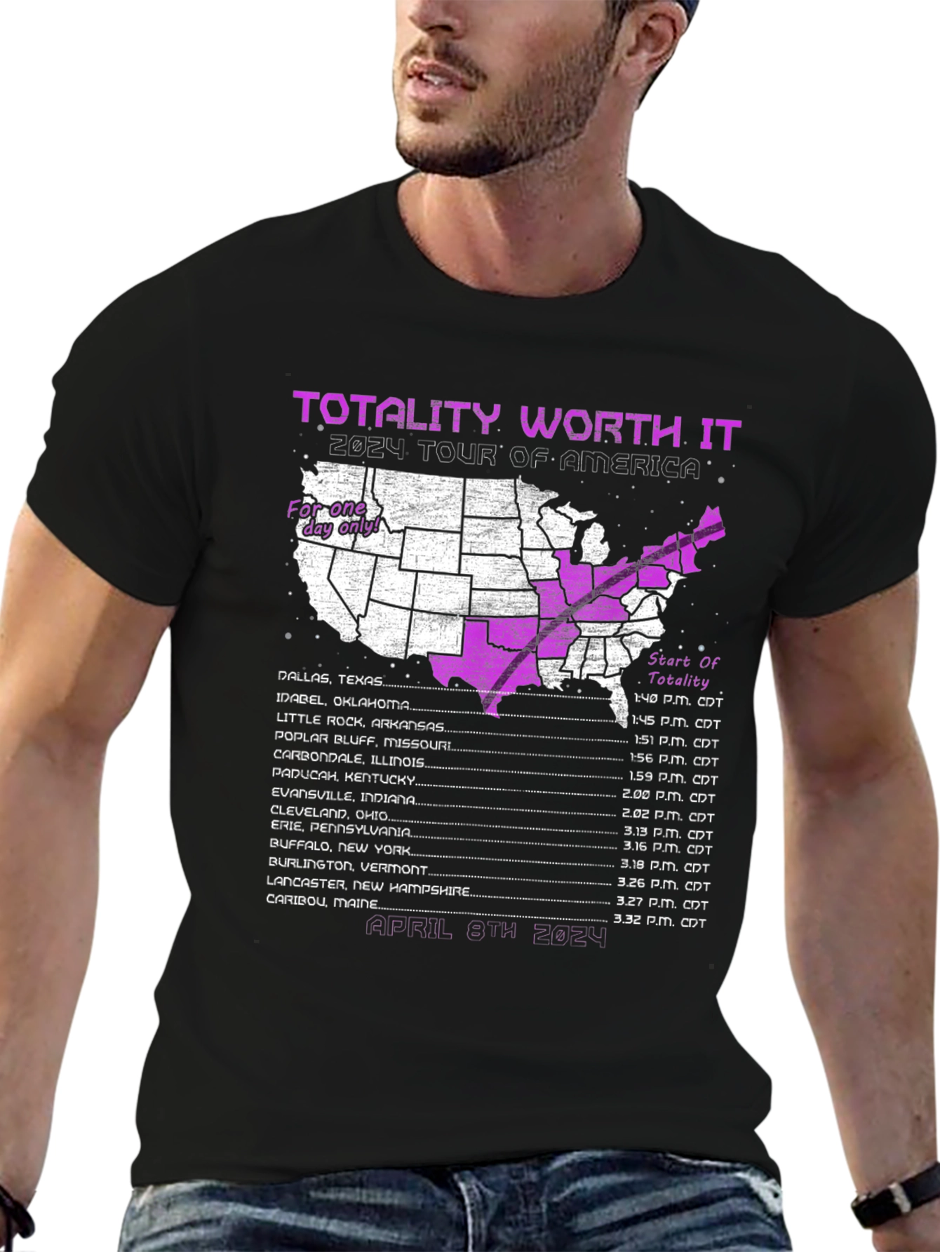 Totality Worth It 2024 Eclipse Tour T-Shirt