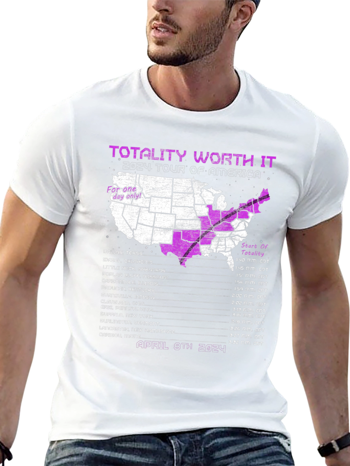 Totality Worth It 2024 Eclipse Tour T-Shirt