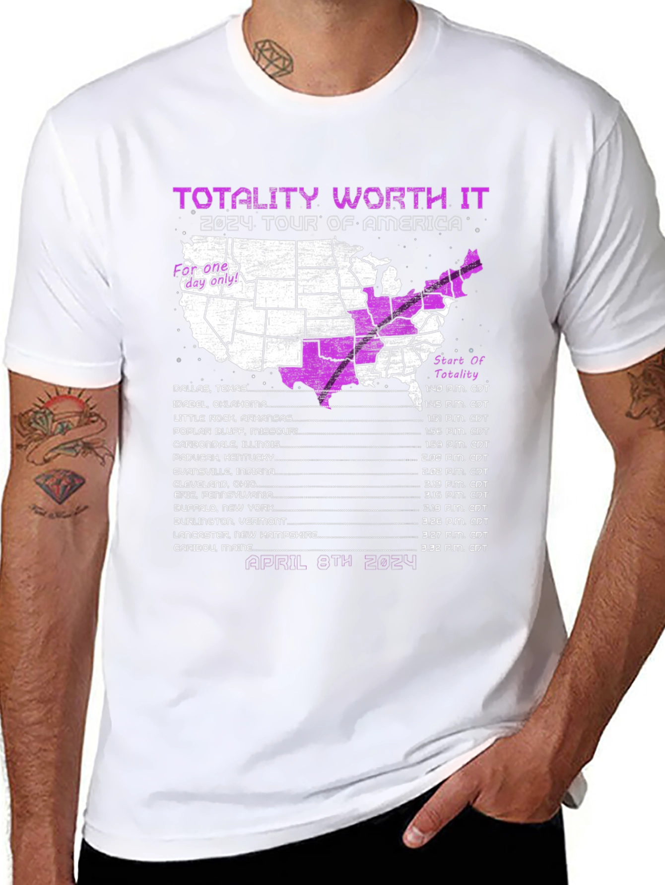 Totality Worth It 2024 Eclipse Tour T-Shirt