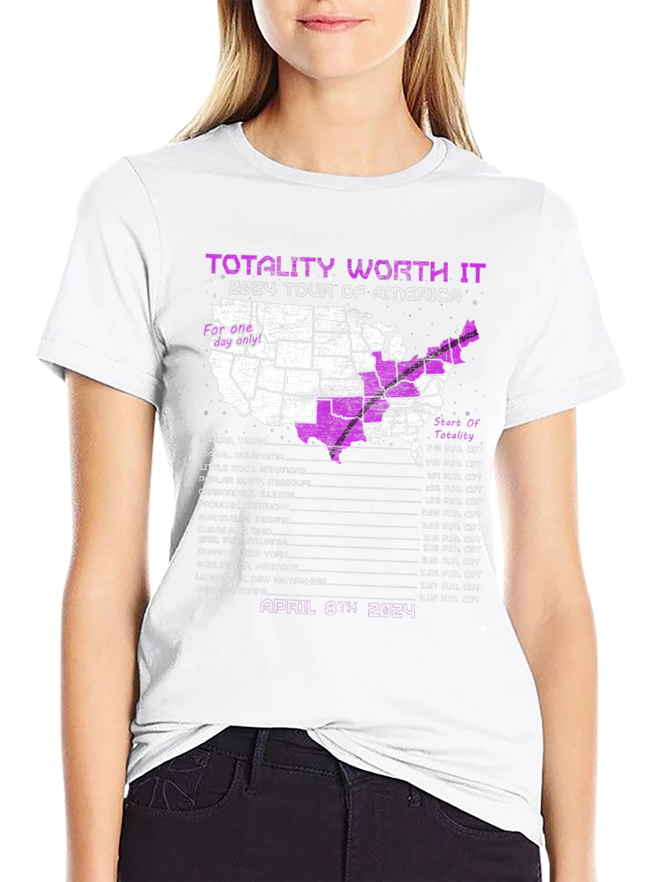 Totality Worth It 2024 Eclipse Tour T-Shirt