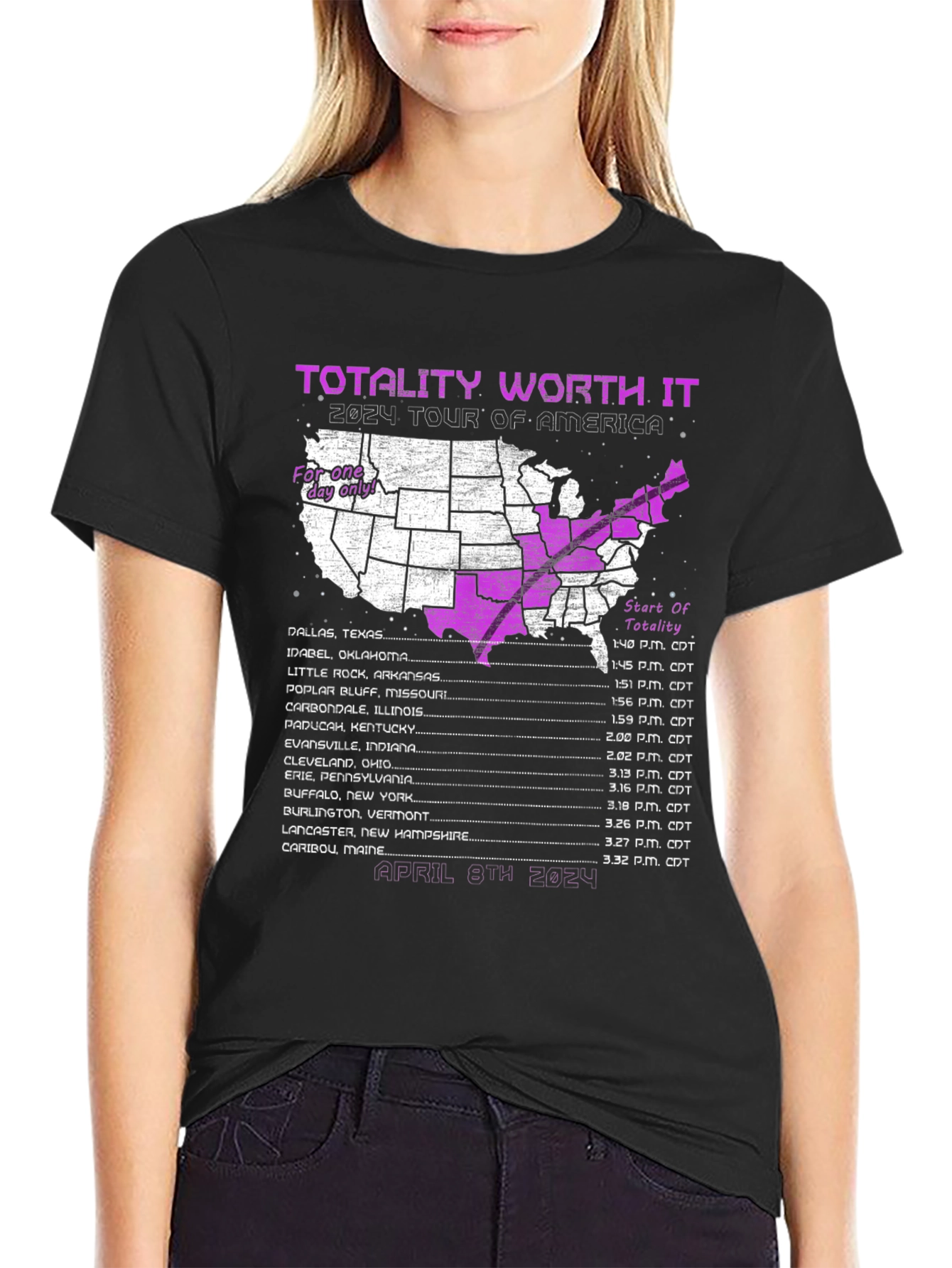 Totality Worth It 2024 Eclipse Tour T-Shirt