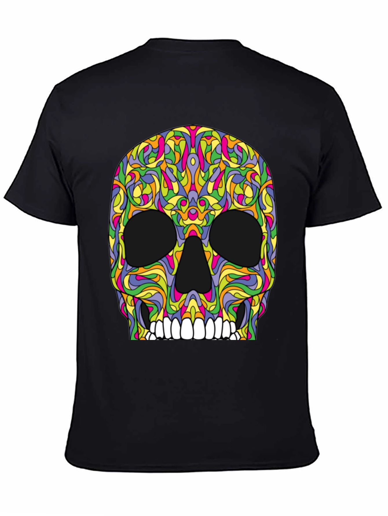 Psychedelic Skull T-Shirt - Black Graphic Tee