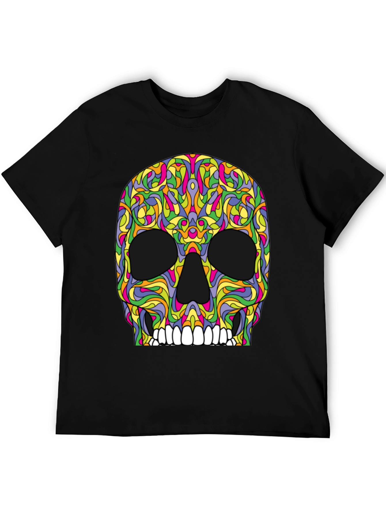 Psychedelic Skull T-Shirt - Black Graphic Tee