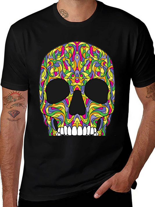 Psychedelic Skull T-Shirt - Black Graphic Tee