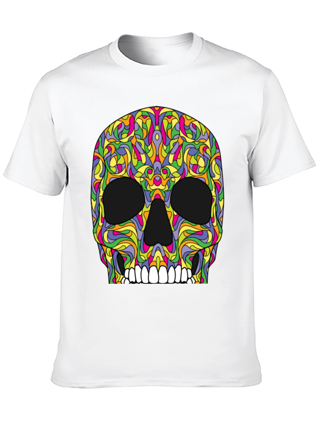 Psychedelic Skull T-Shirt - Black Graphic Tee