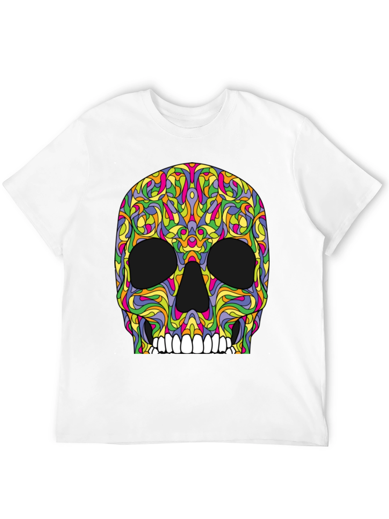 Psychedelic Skull T-Shirt - Black Graphic Tee