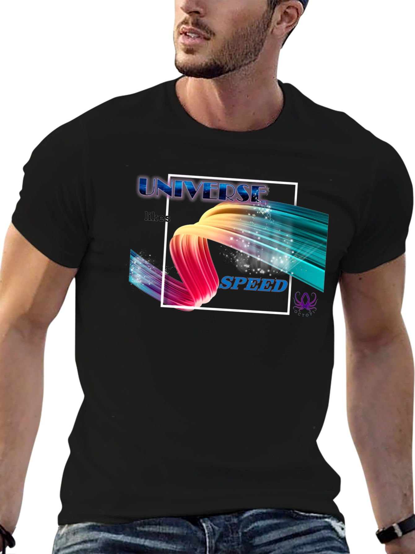 Universe Speed Graphic Black T-Shirt