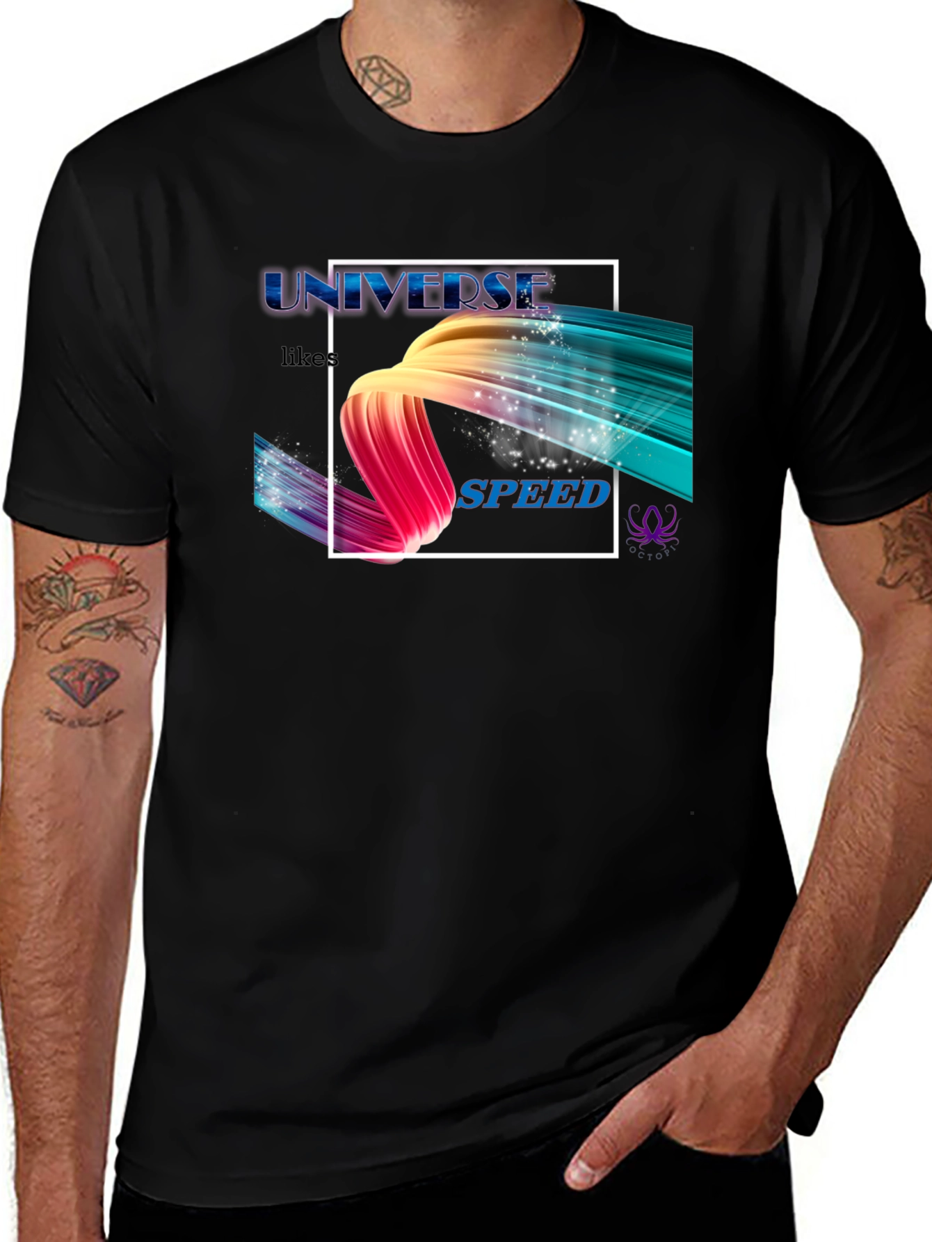Universe Speed Graphic Black T-Shirt
