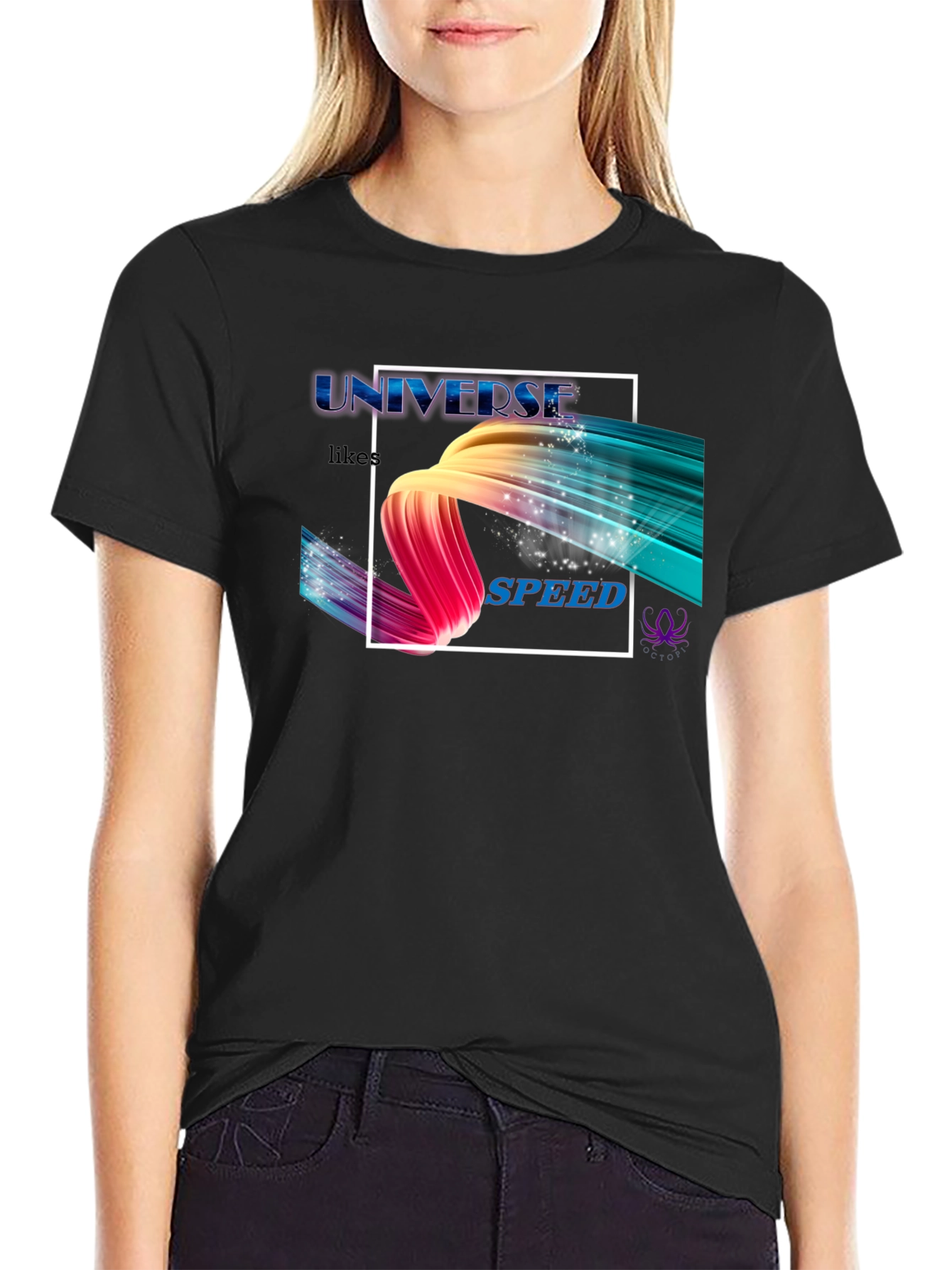 Universe Speed Graphic Black T-Shirt