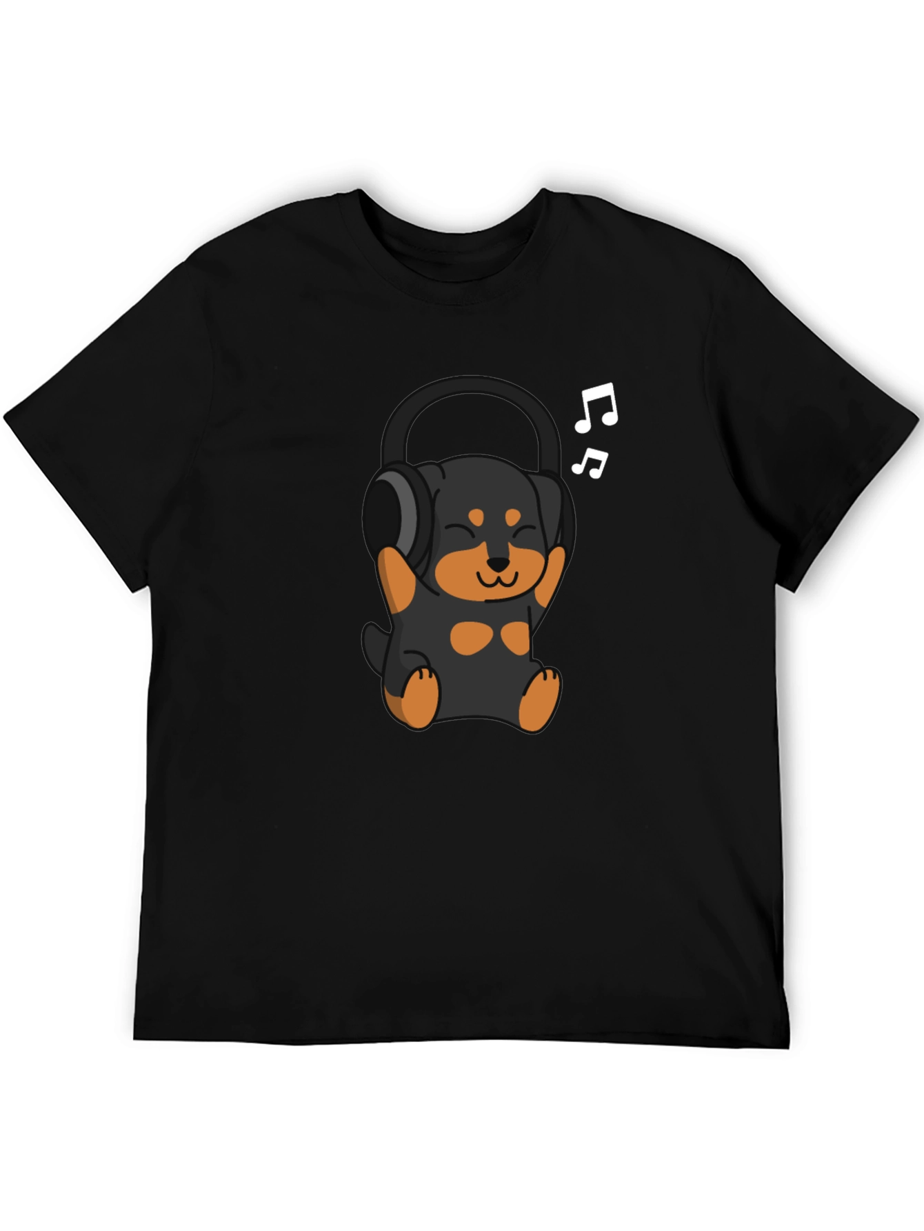 Cartoon Dog with Headphones T-Shirt