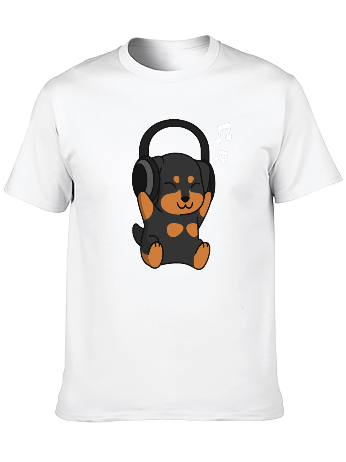 Cartoon Dog with Headphones T-Shirt