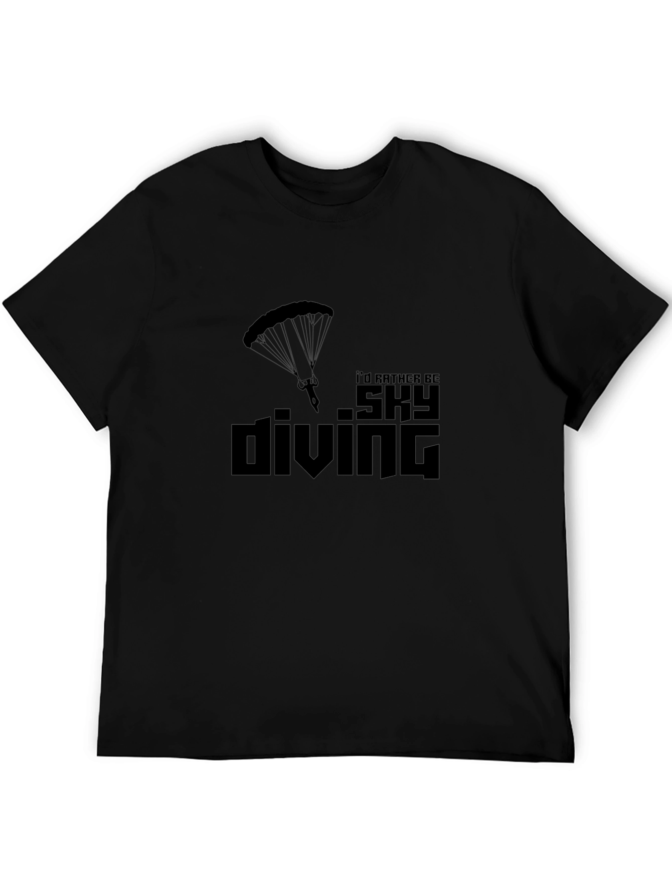 Skydiving T-Shirt - Id Rather Be Skydiving Black Tee