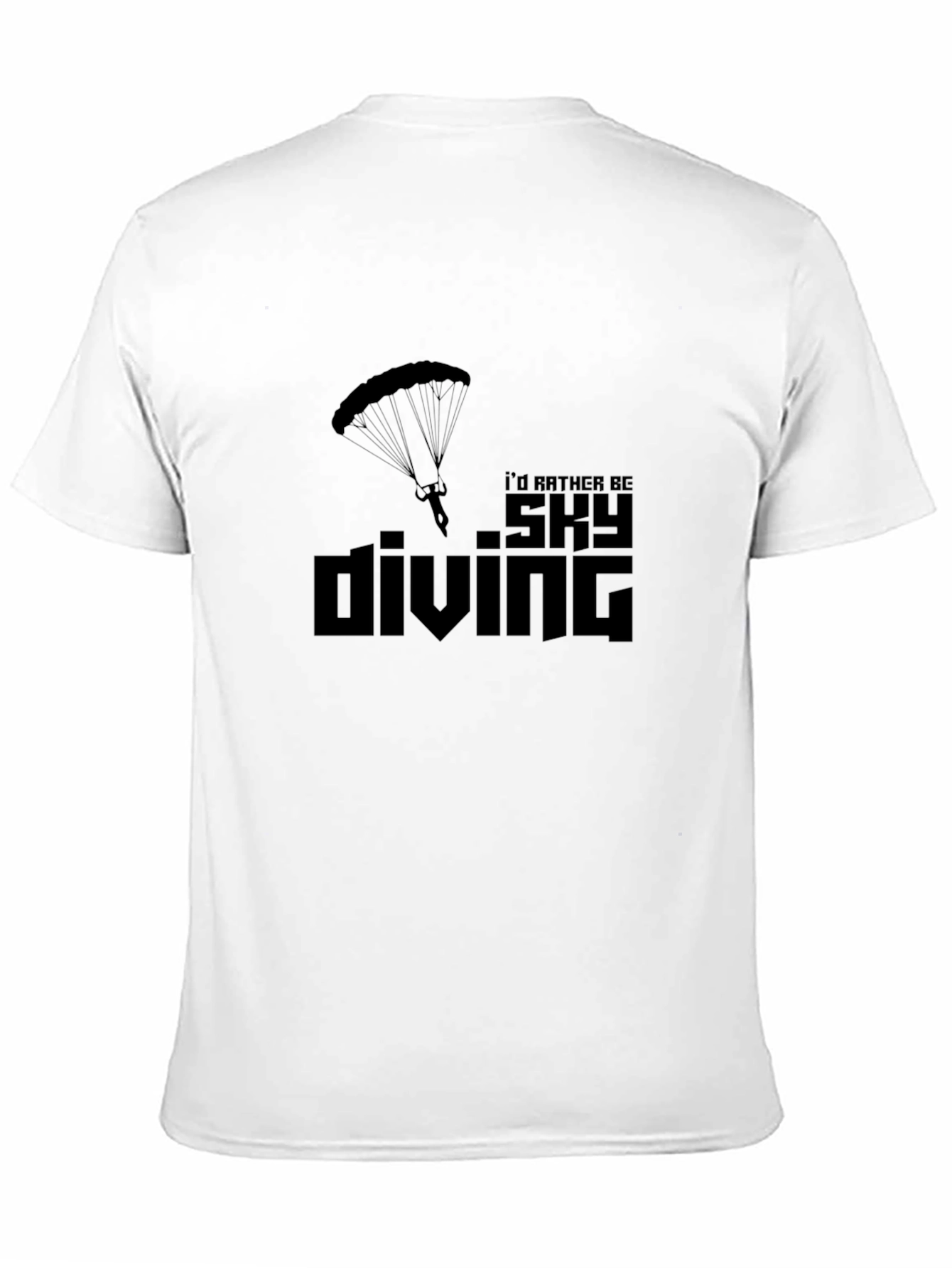Skydiving T-Shirt - Id Rather Be Skydiving Black Tee