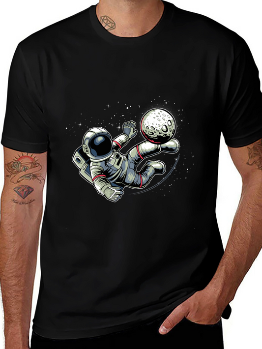 Astronaut Moon Kick T-Shirt - Space Soccer Tee