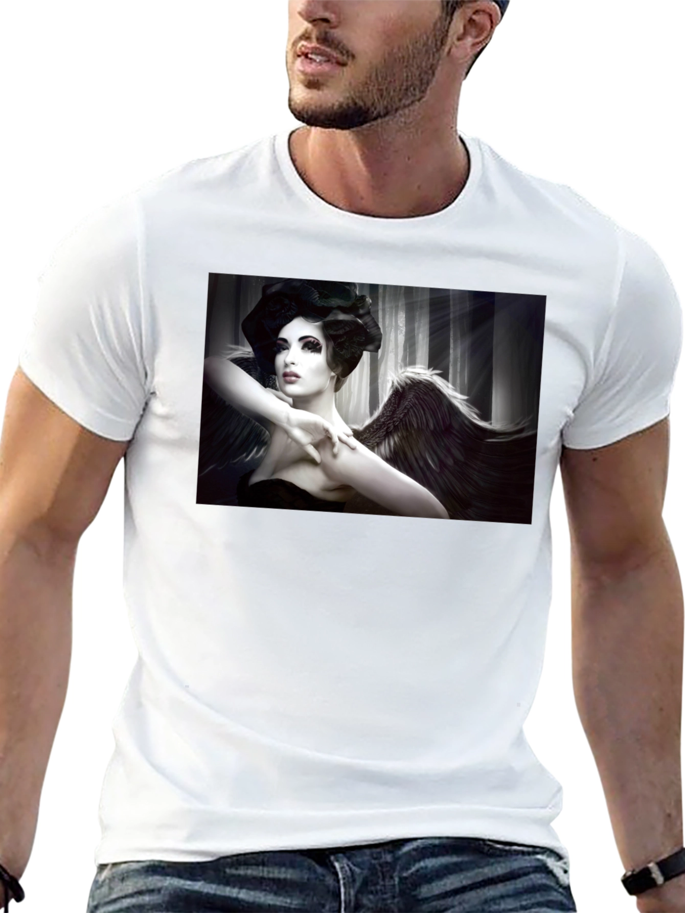 Angel Wings Graphic Black Tee