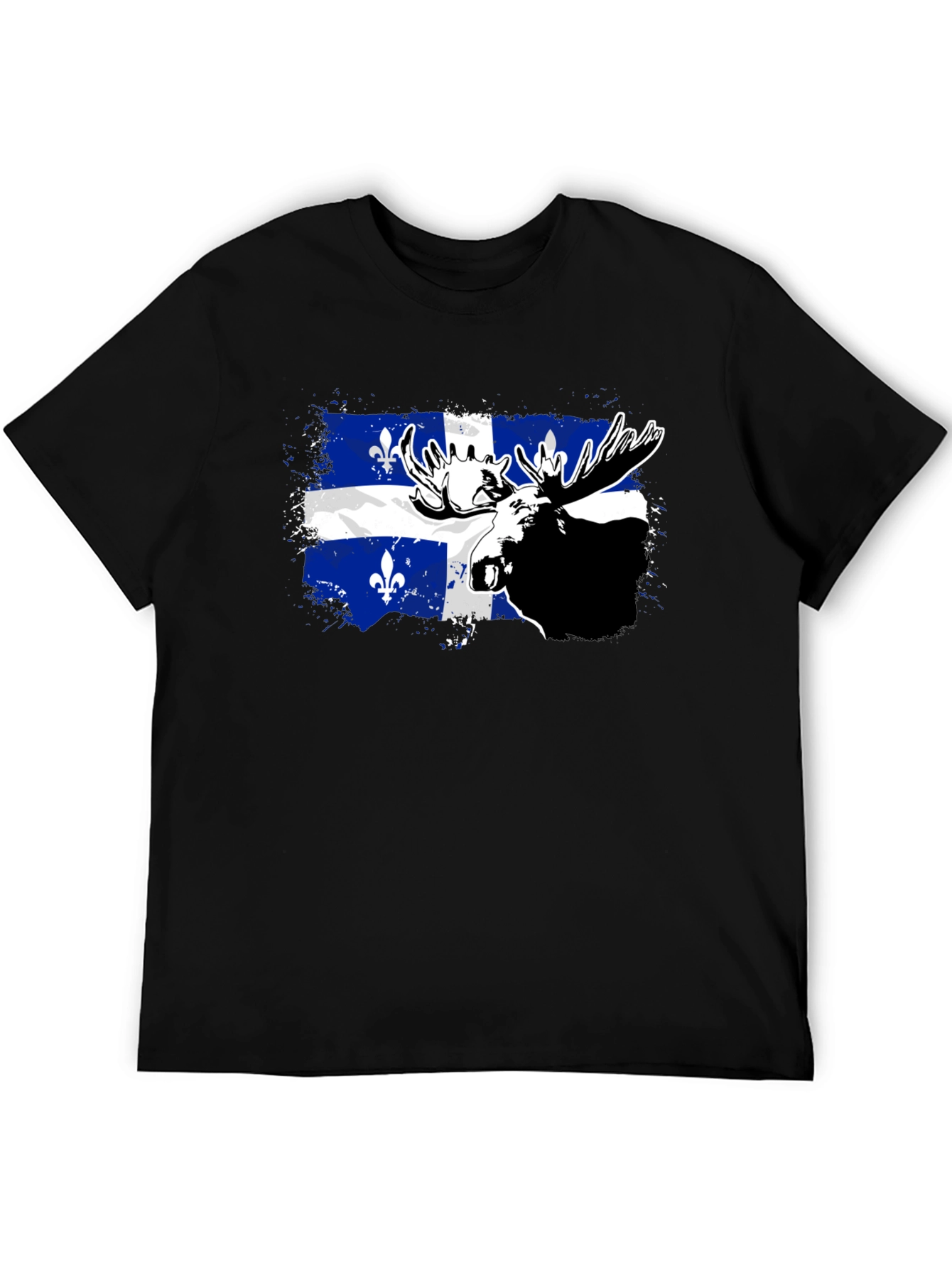 Quebec Moose T-Shirt - Mens Black Tee