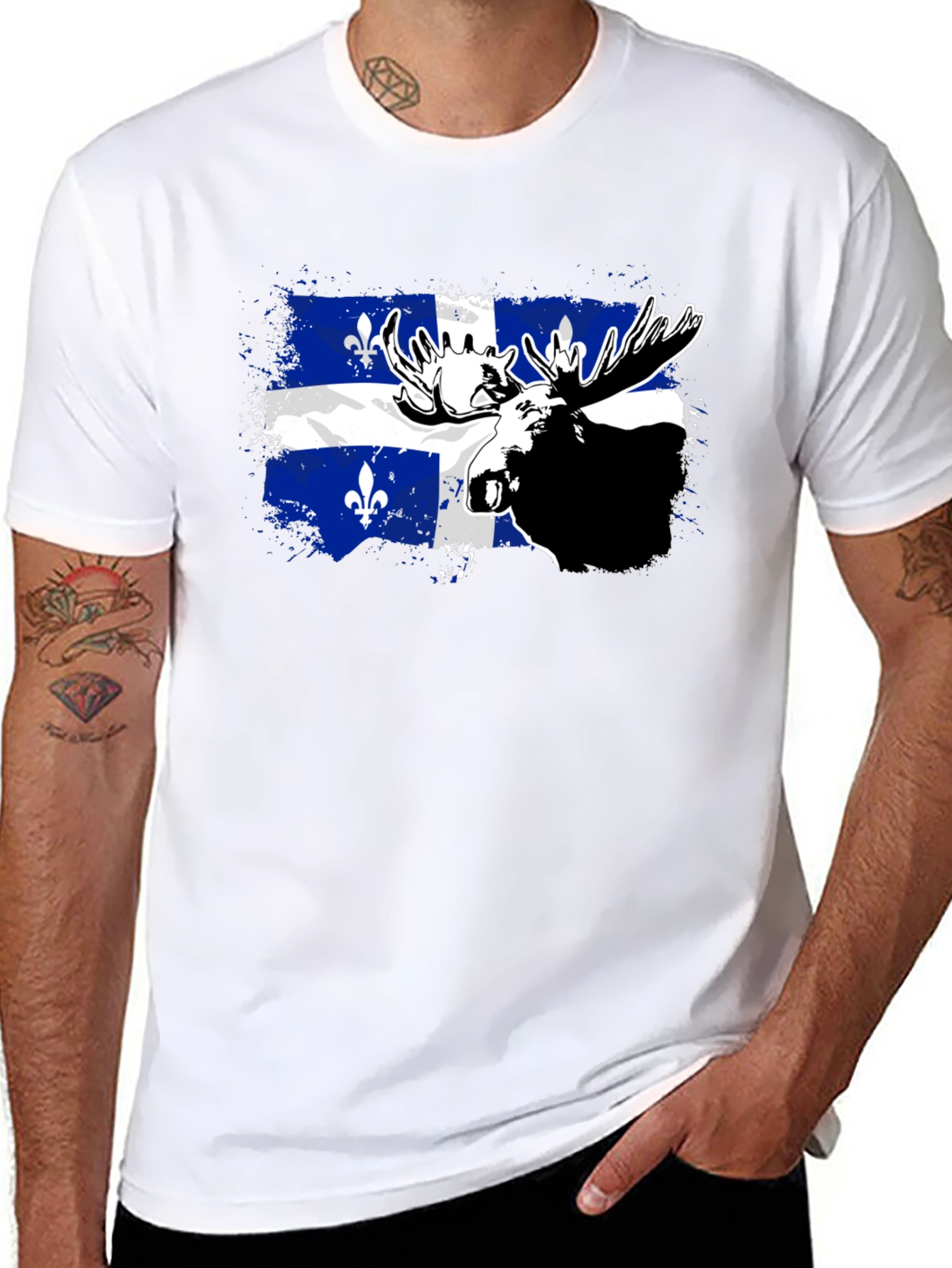 Quebec Moose T-Shirt - Mens Black Tee