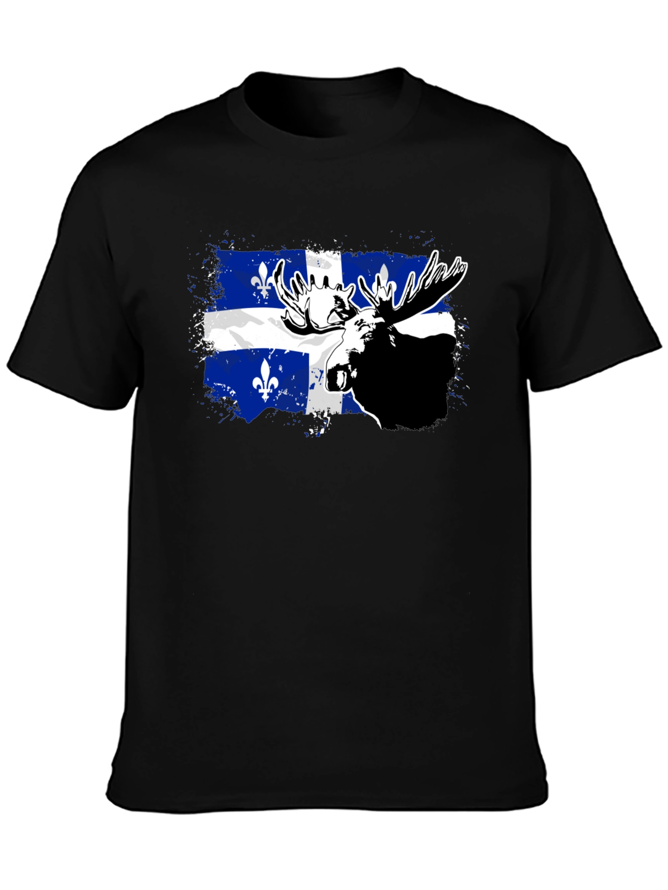Quebec Moose T-Shirt - Mens Black Tee