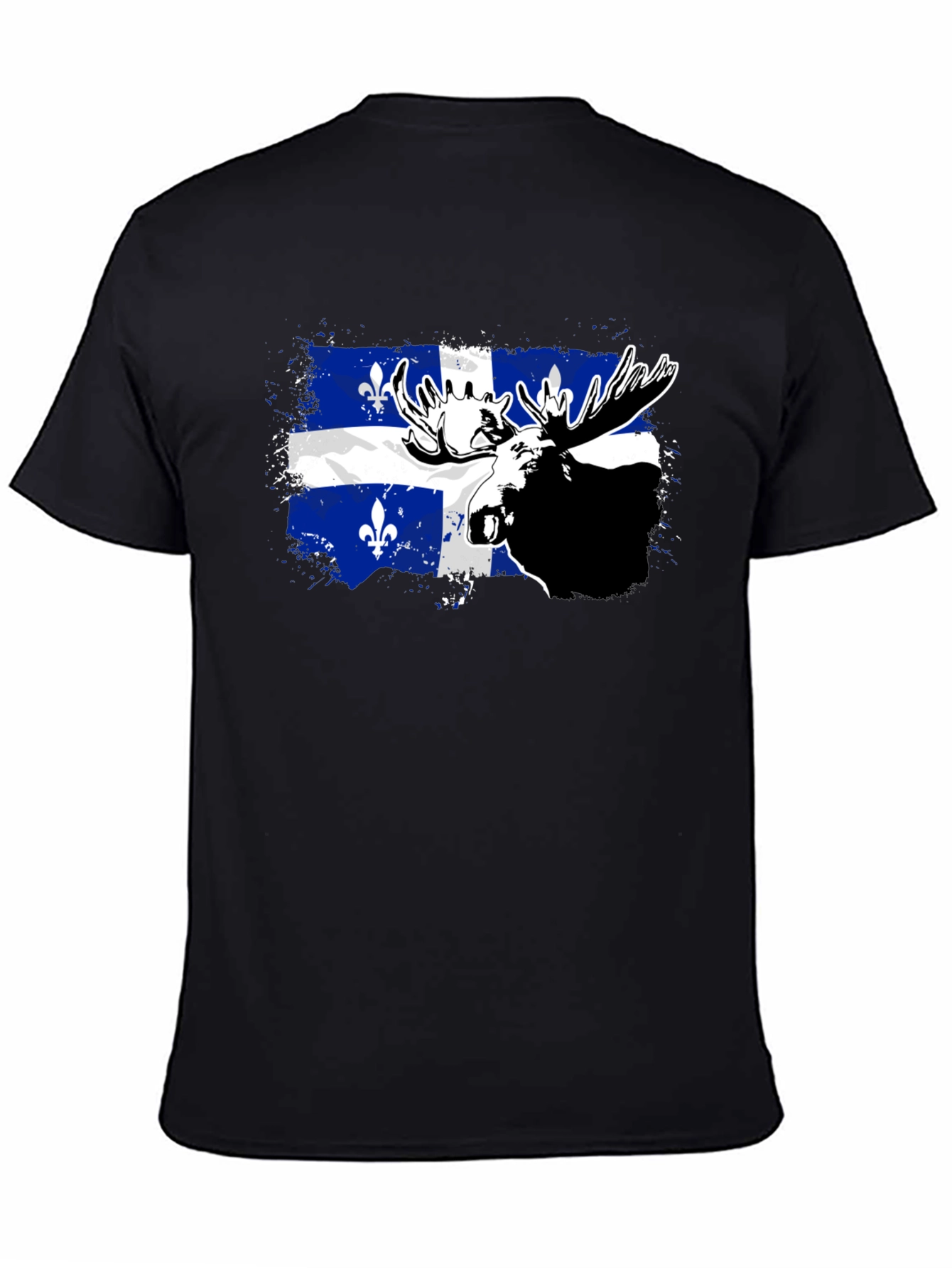 Quebec Moose T-Shirt - Mens Black Tee