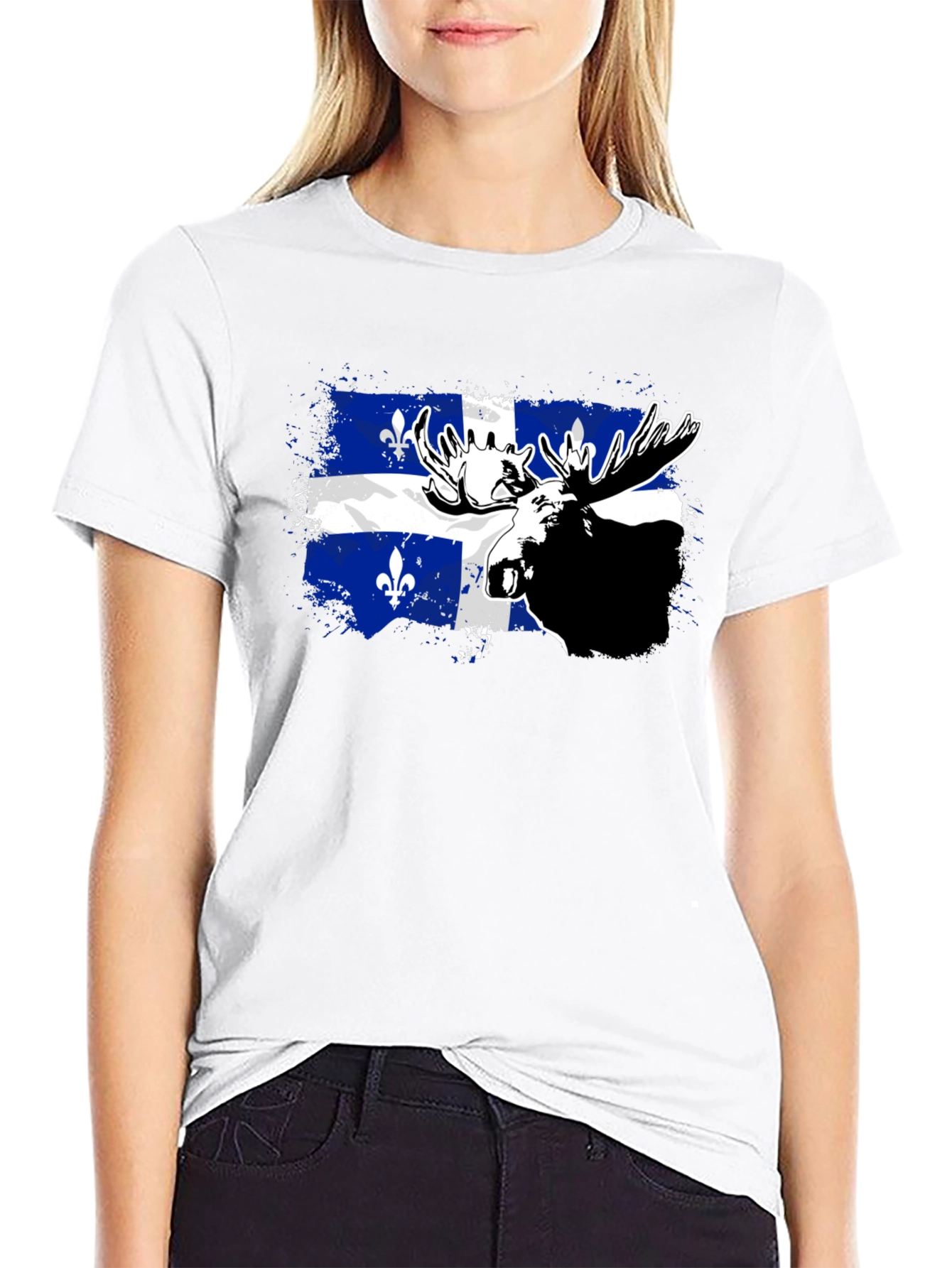 Quebec Moose T-Shirt - Mens Black Tee