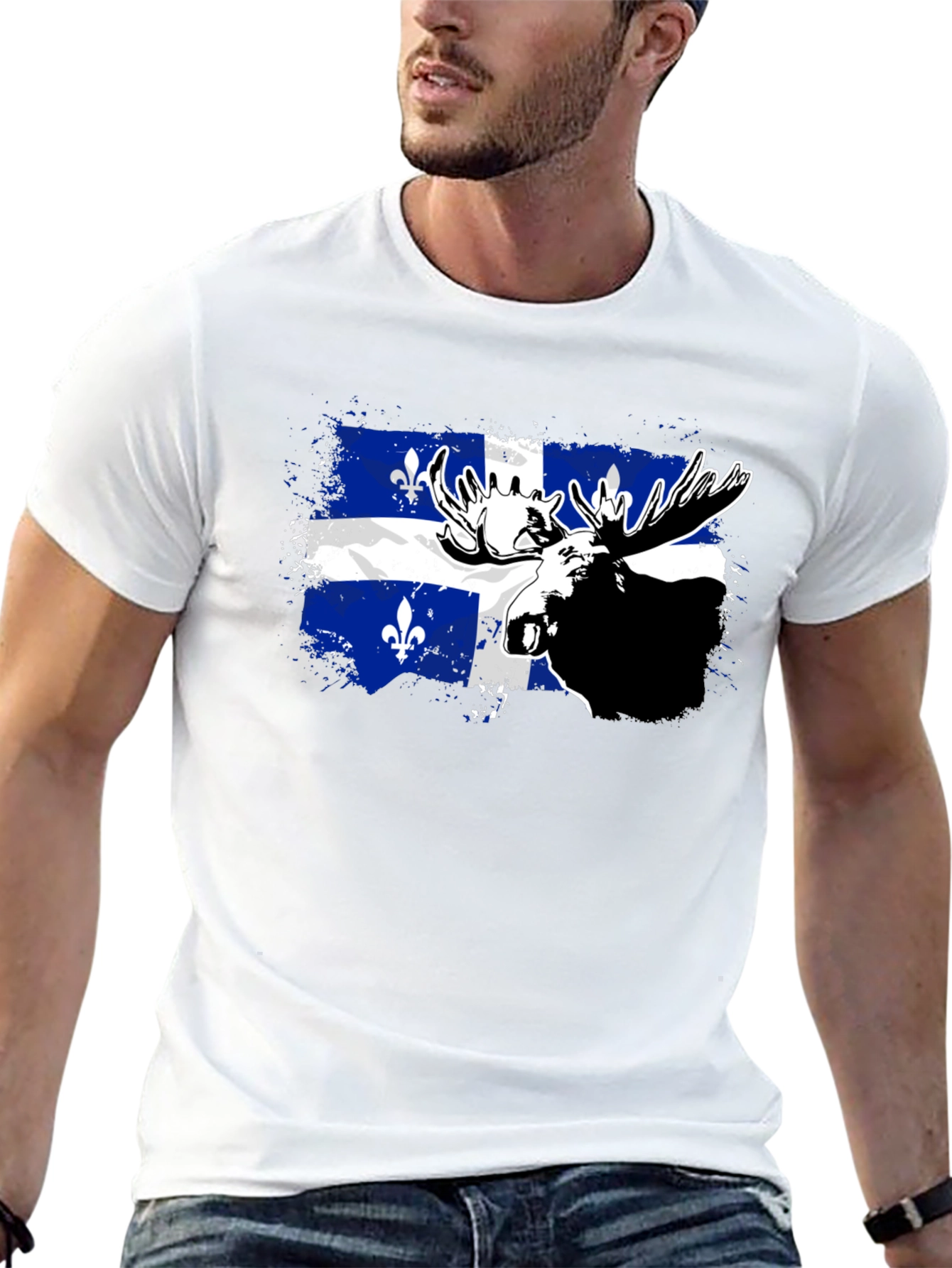 Quebec Moose T-Shirt - Mens Black Tee