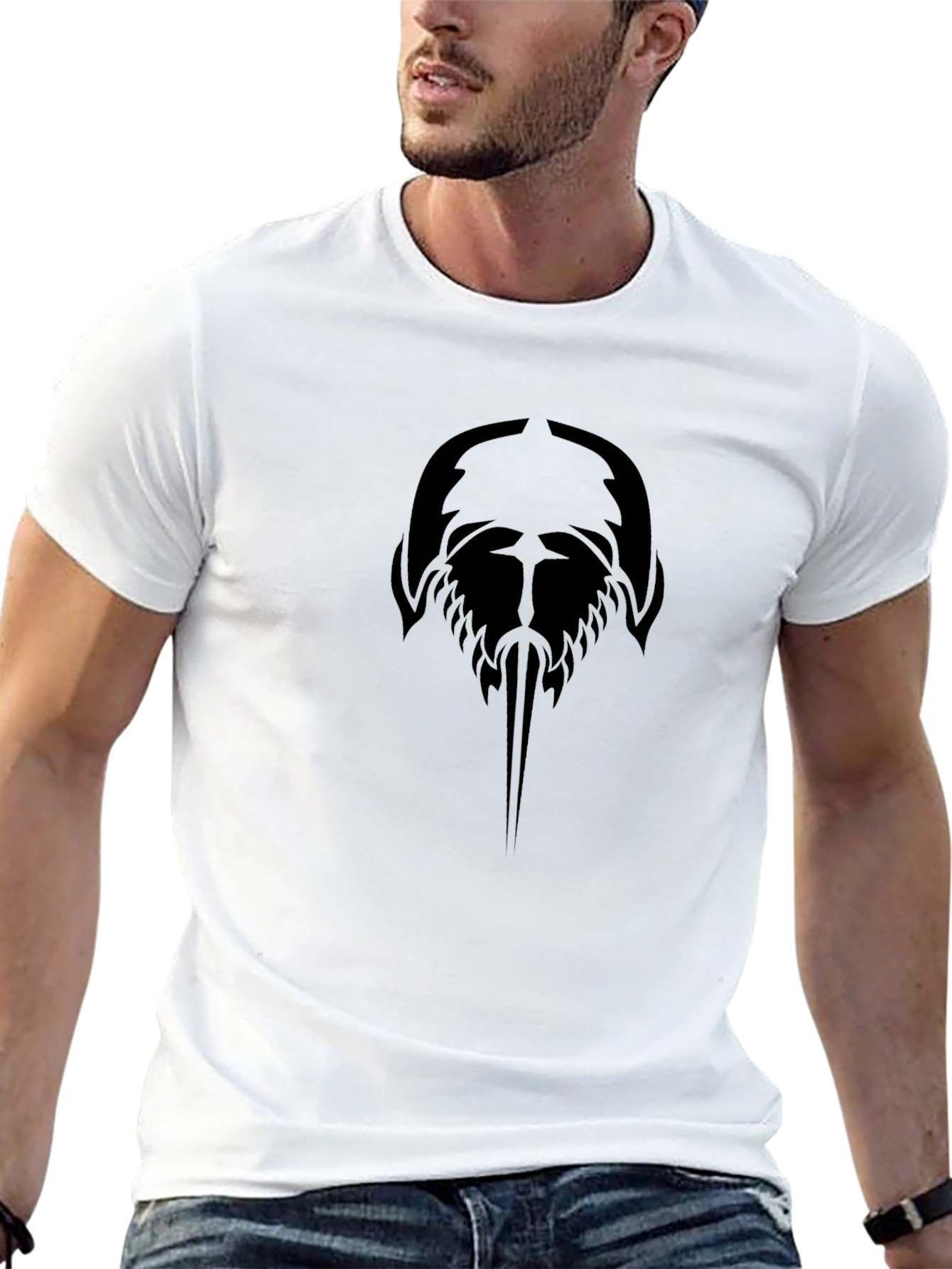 Black Graphic Tee - Unique Horseshoe Crab Design