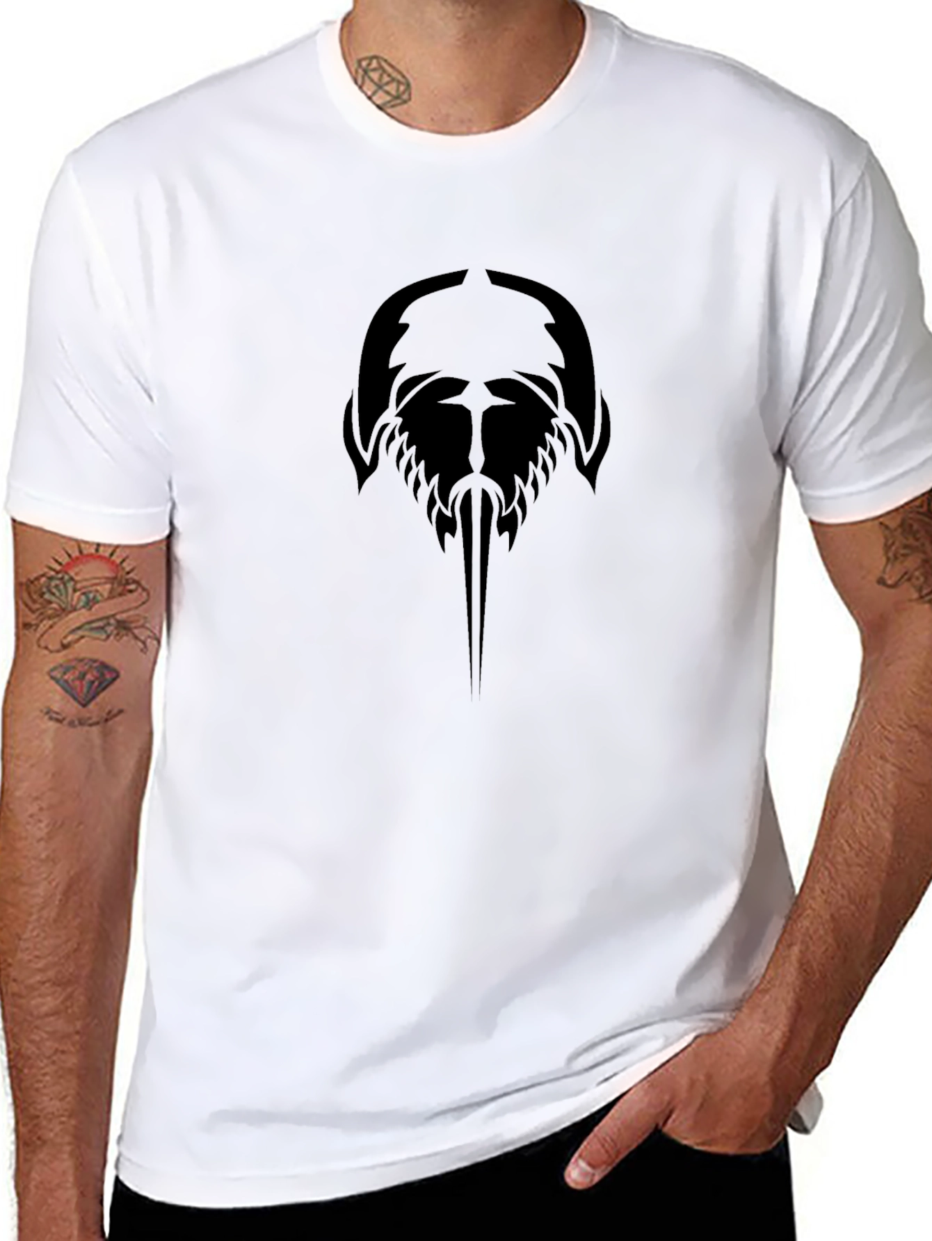 Black Graphic Tee - Unique Horseshoe Crab Design