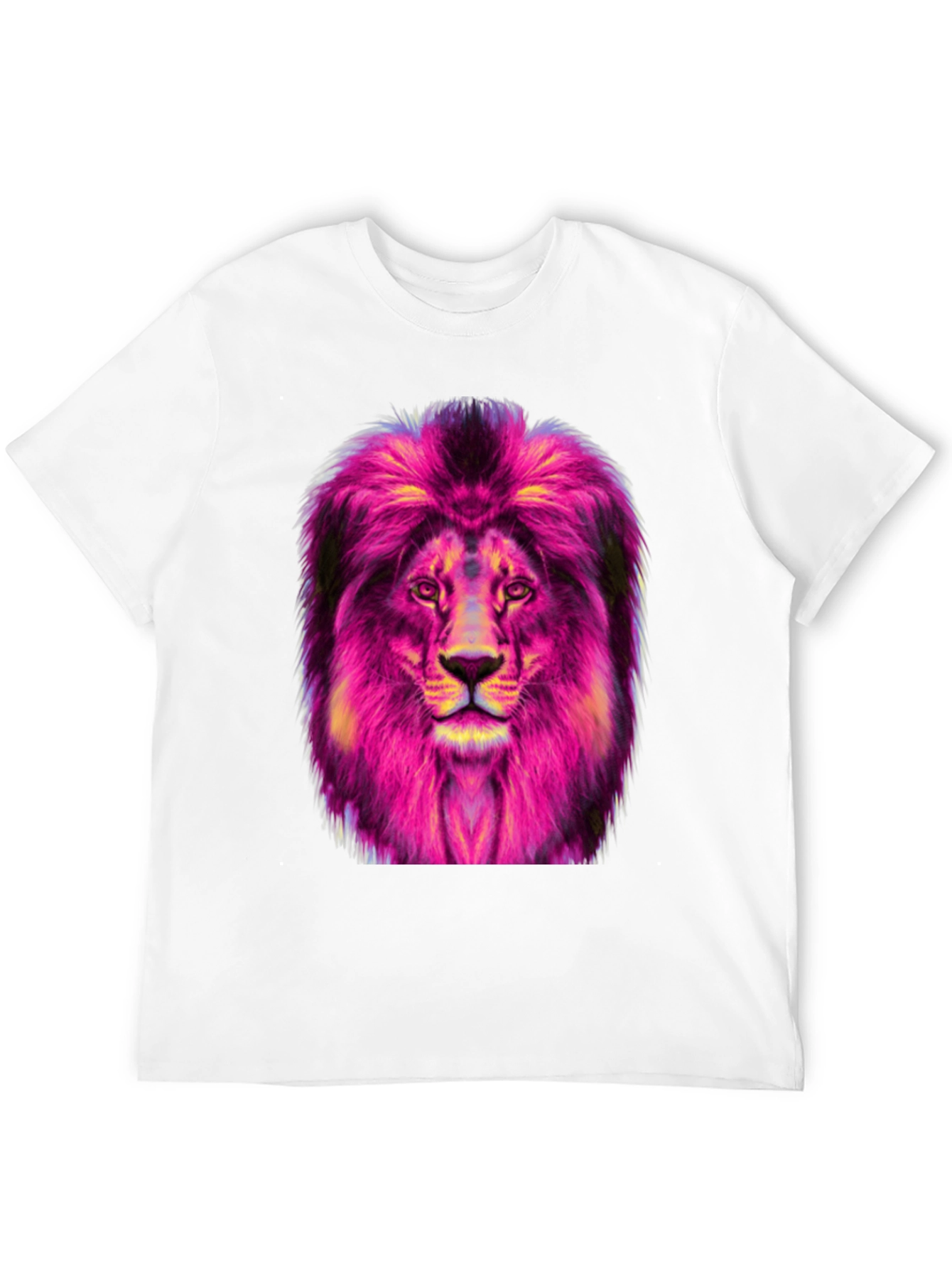 Vibrant Lion Graphic Tee - Mens Black T-Shirt