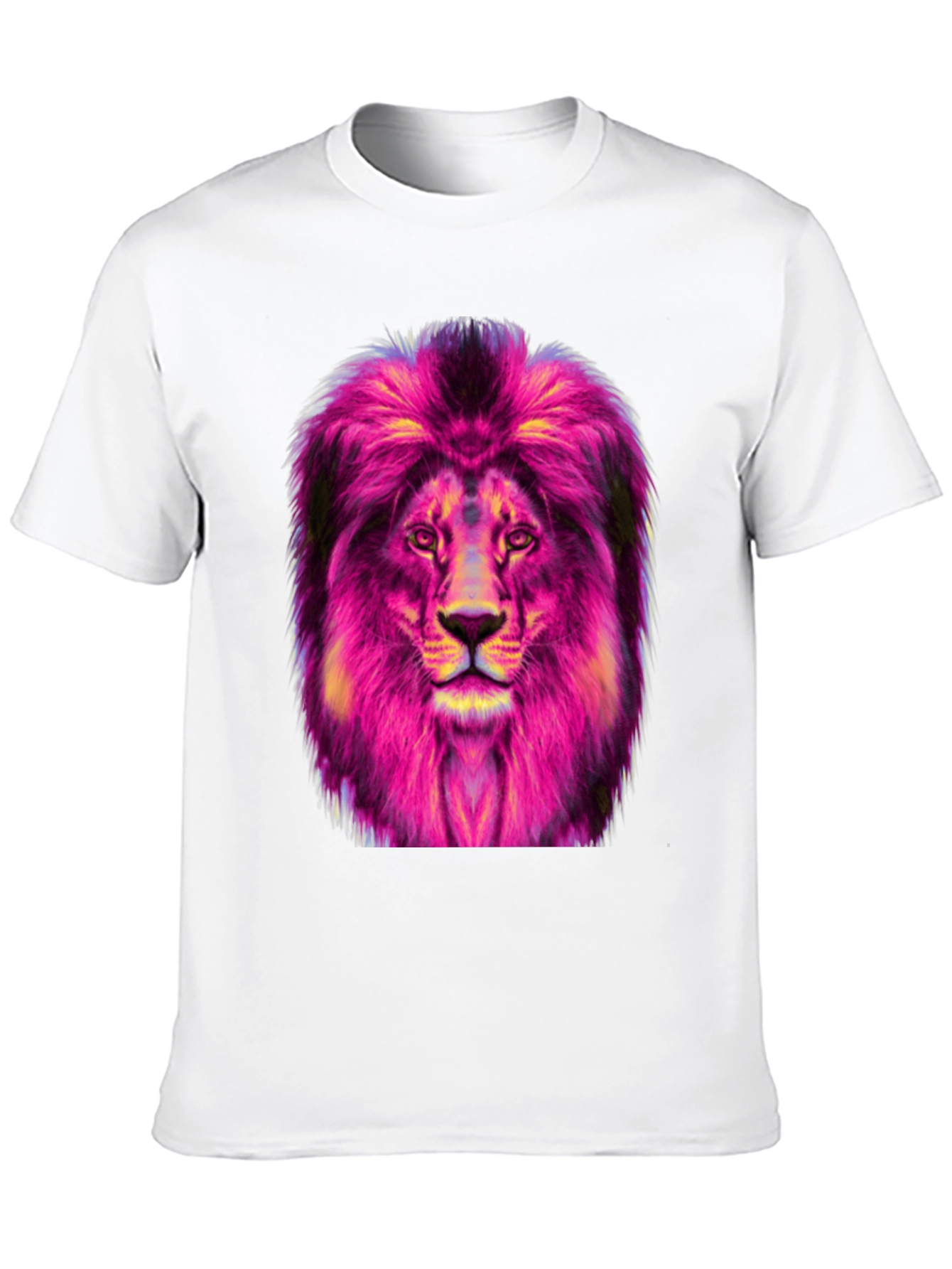 Vibrant Lion Graphic Tee - Mens Black T-Shirt