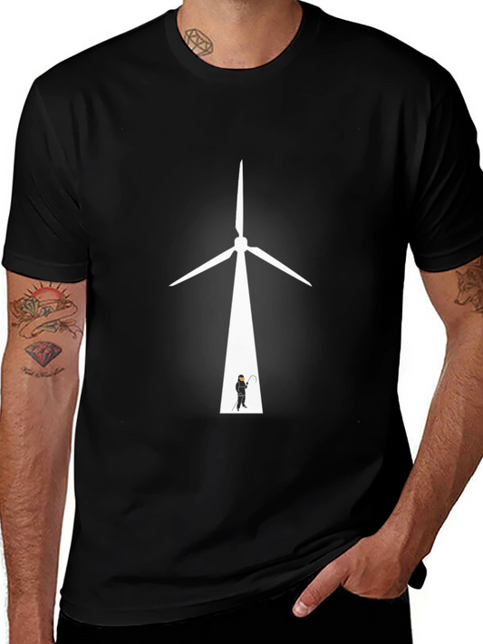 Unique Graphic Tee - Wind Turbine Design