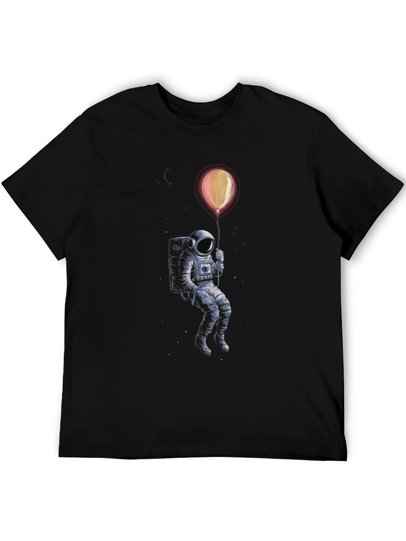 Astronaut Balloon Graphic Tee - Black