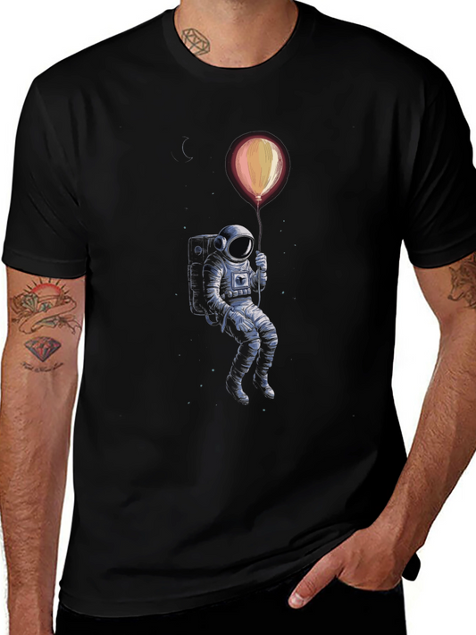 Astronaut Balloon Graphic Tee - Black