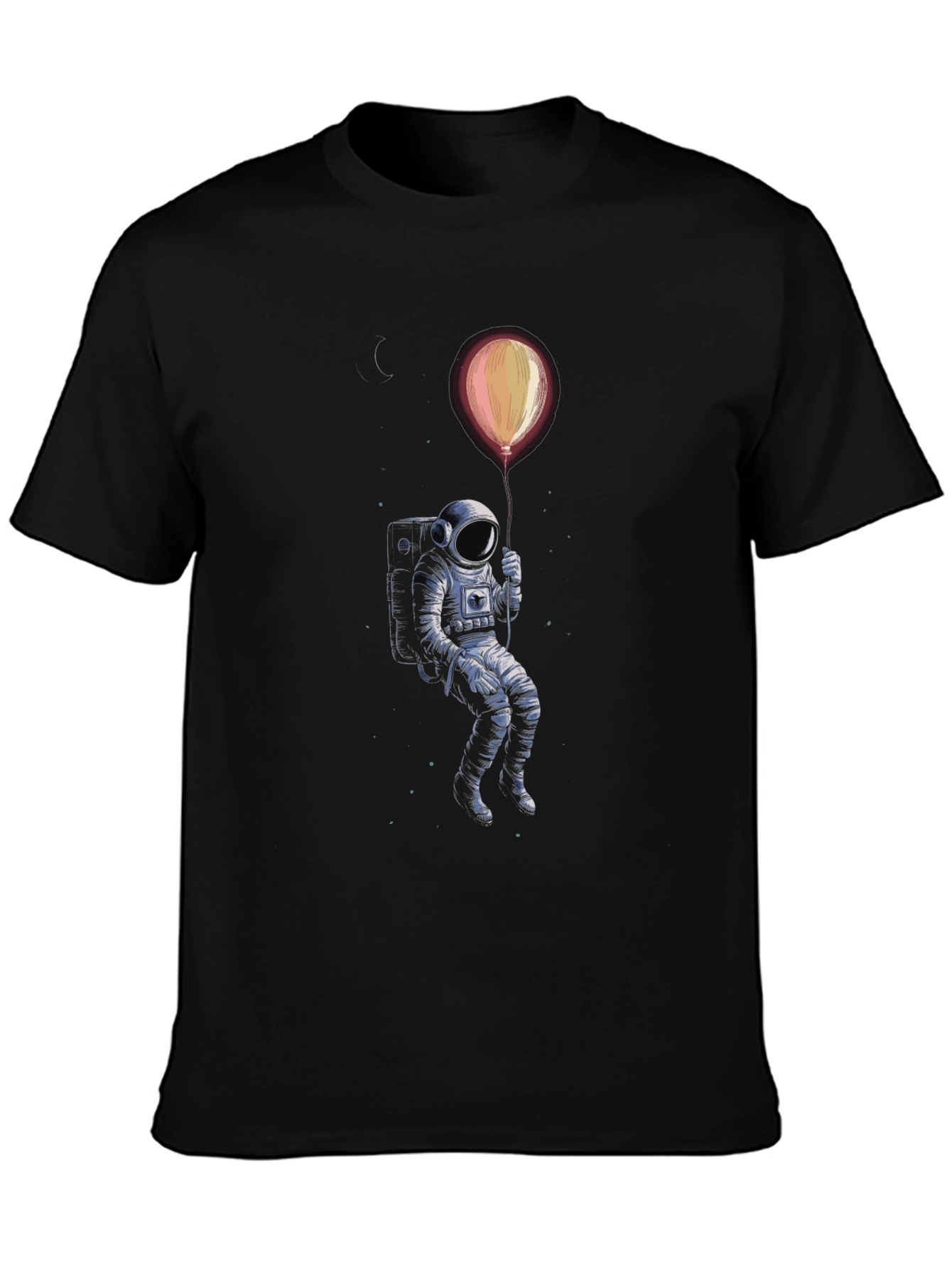 Astronaut Balloon Graphic Tee - Black