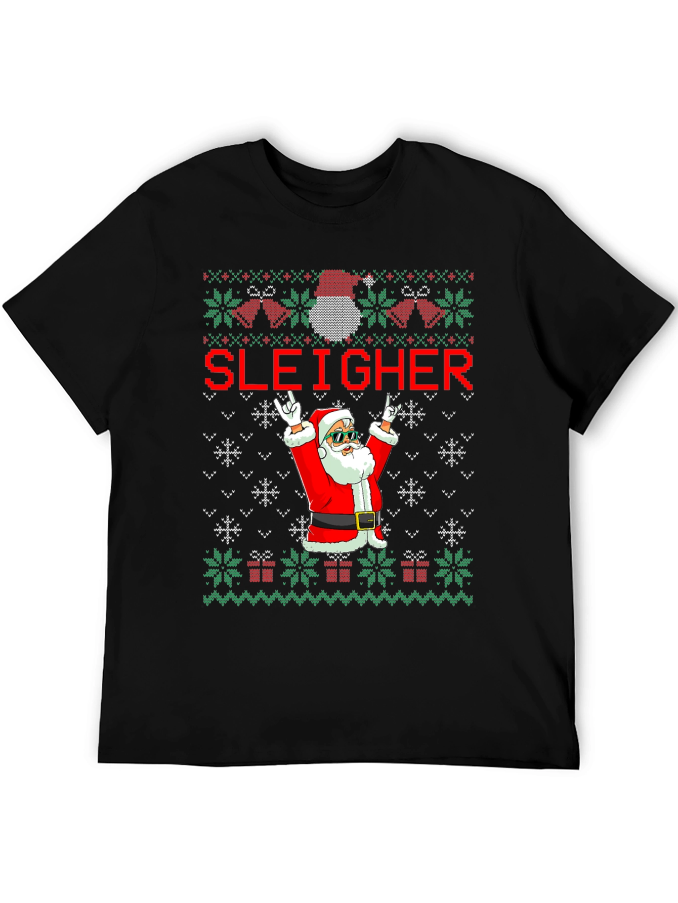Sleigher Santa Ugly Christmas Sweater T-Shirt