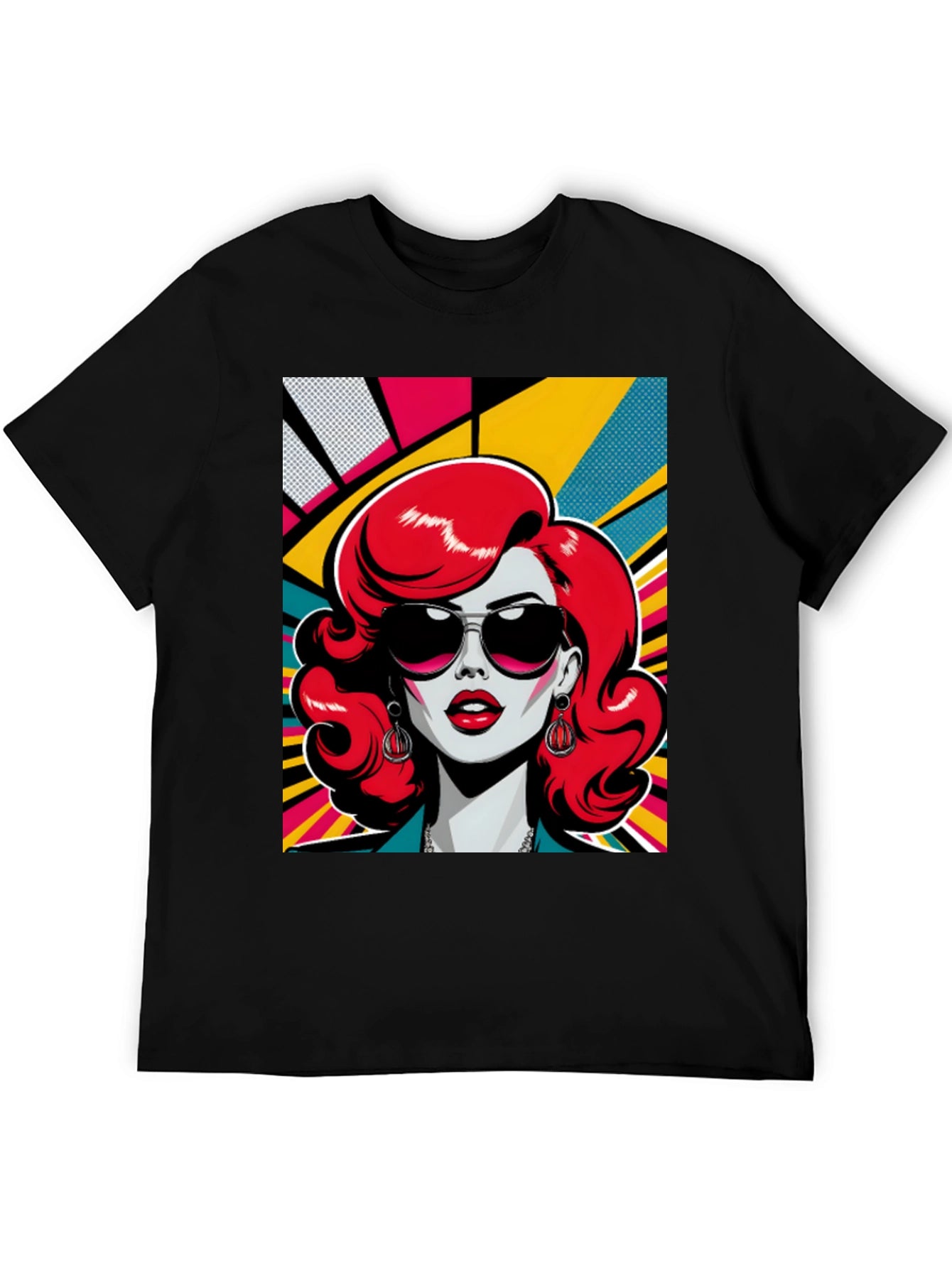 Retro Redhead Graphic Tee - Pop Art Style
