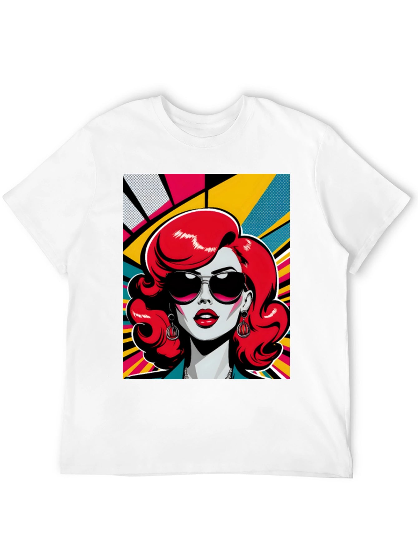 Retro Redhead Graphic Tee - Pop Art Style