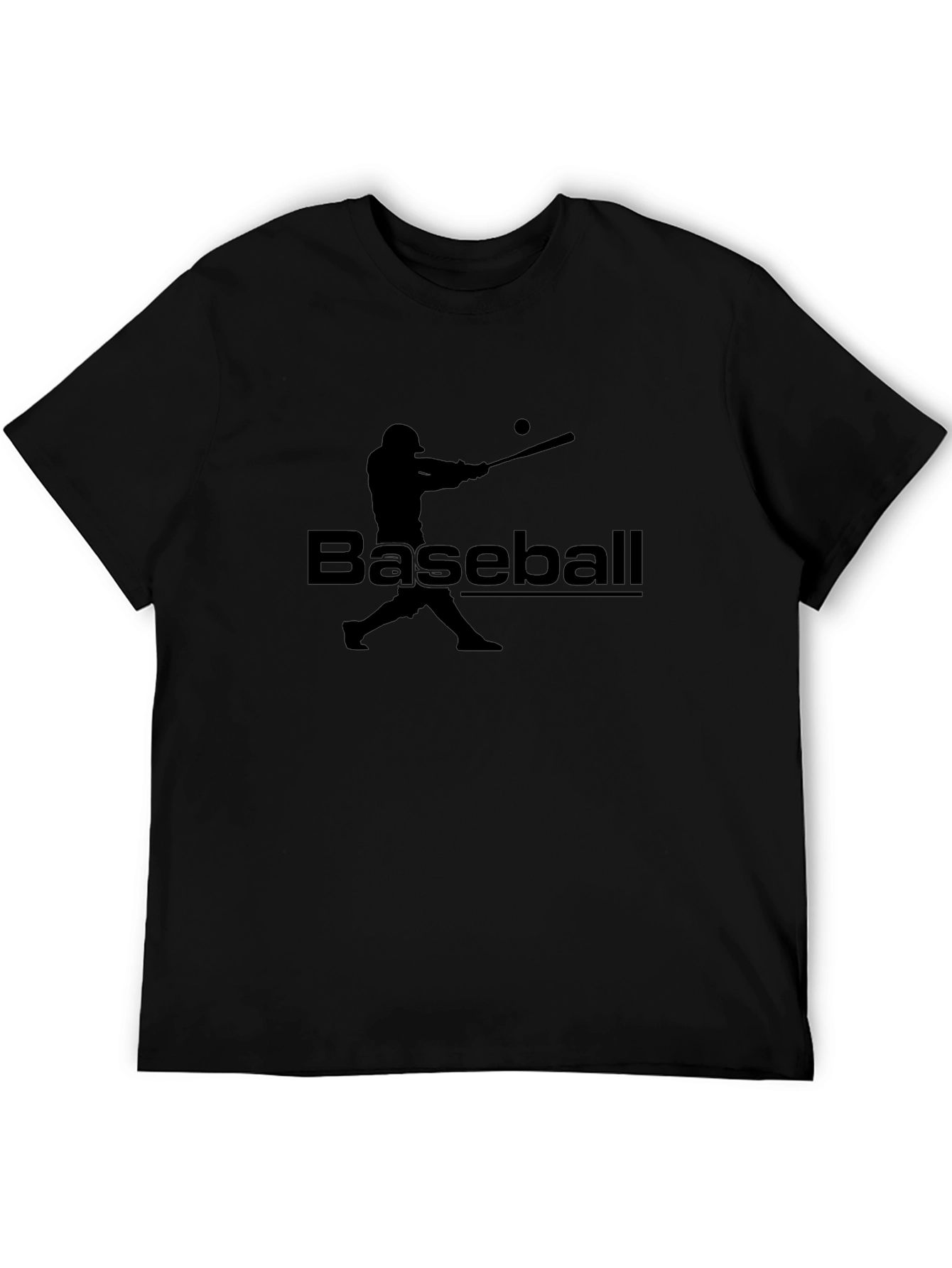 Baseball Player Graphic T-Shirt - Black