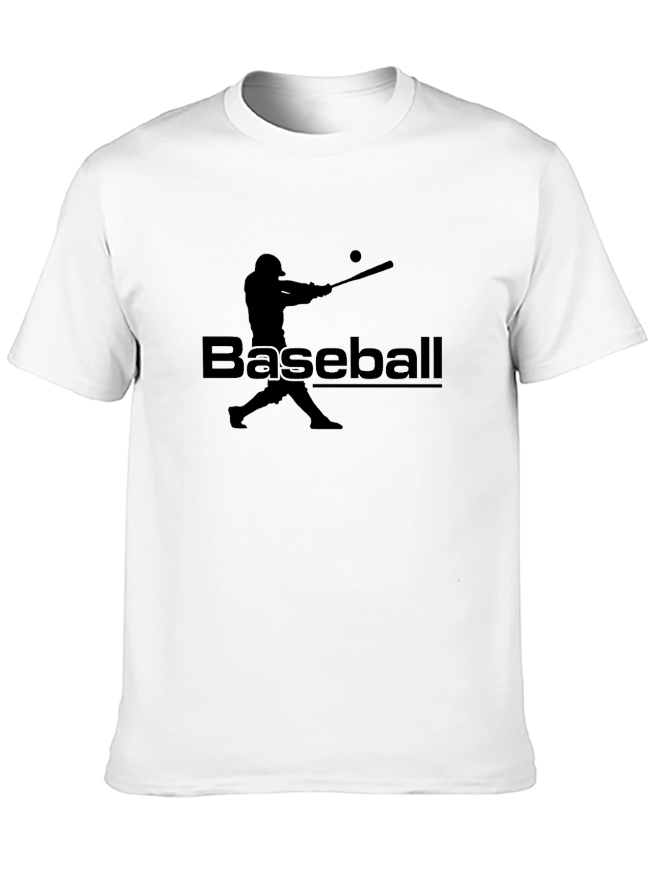 Baseball Player Graphic T-Shirt - Black