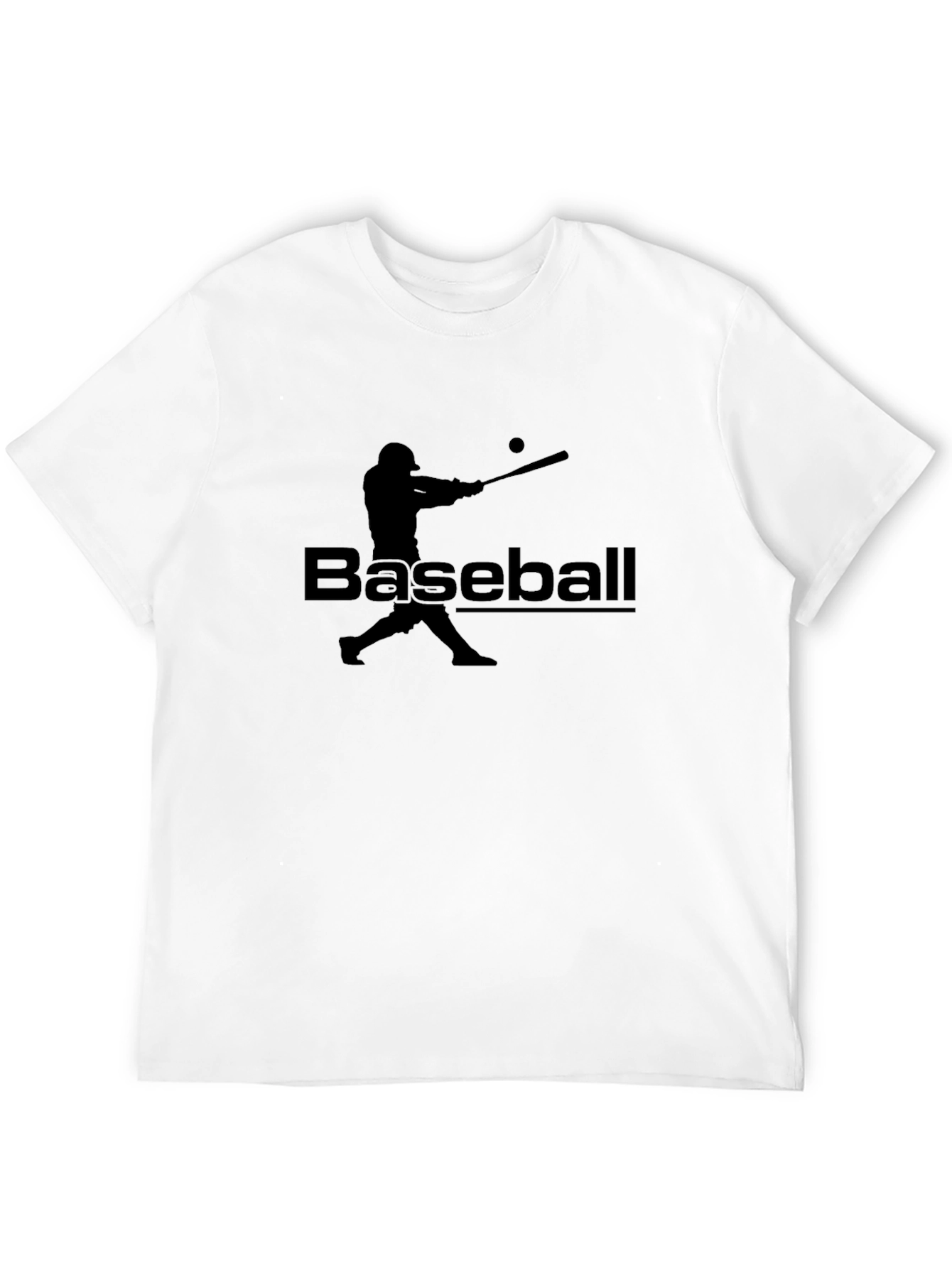 Baseball Player Graphic T-Shirt - Black